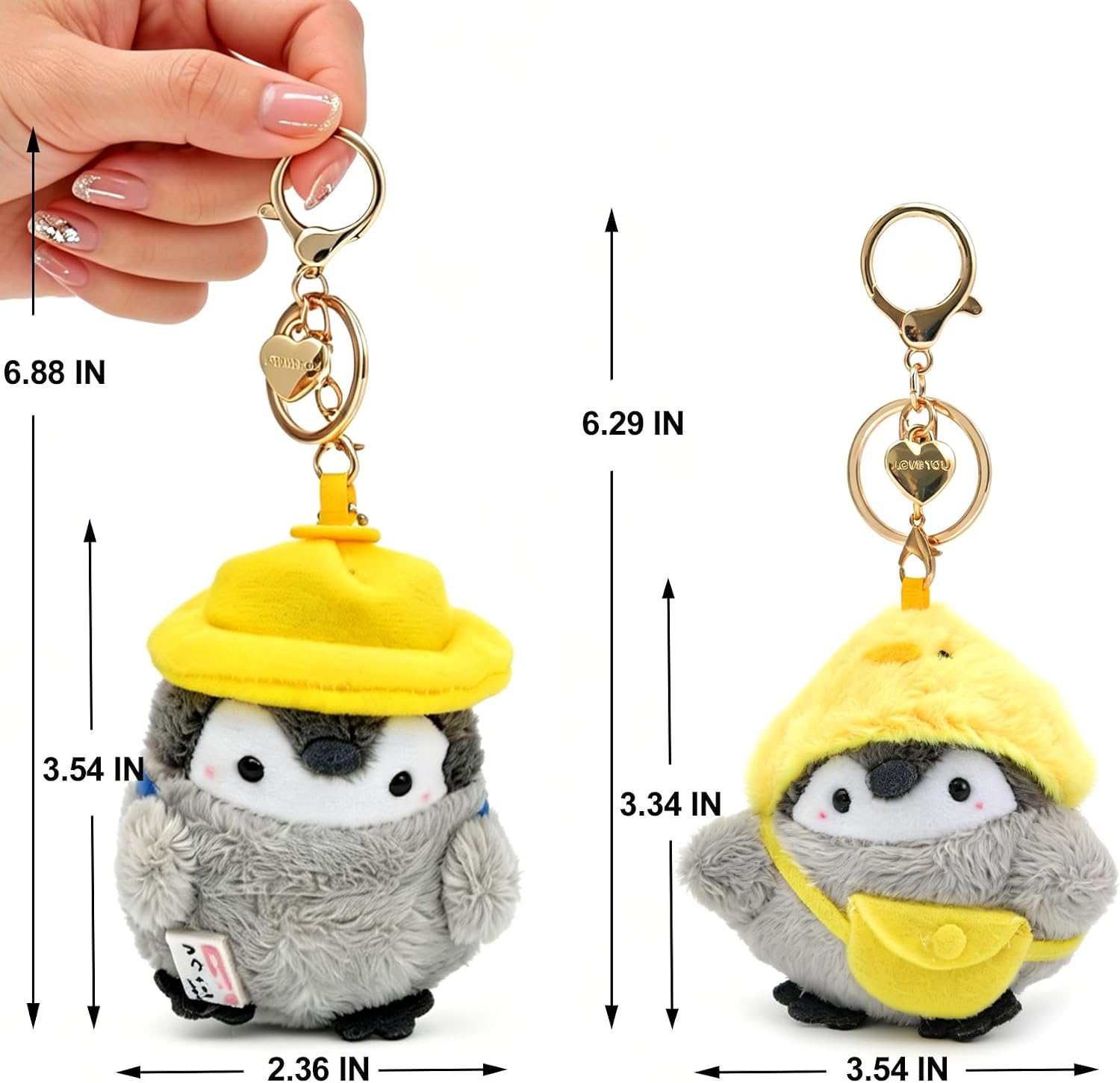 Cute Penguin Plush Keychain & Whale Shark Coin Purse, Kawaii Bag Charms, Accessories for Backpack, Handbag, Women image 5