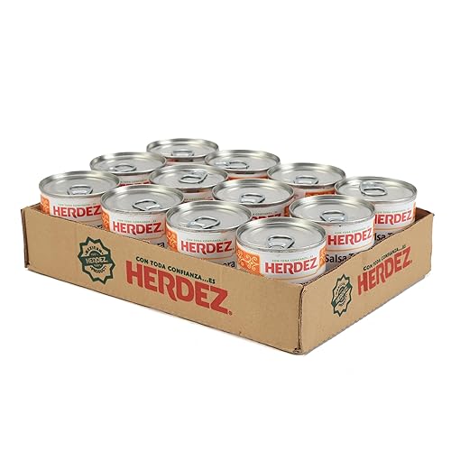 HERDEZ Taquera Salsa, mediano, lata de 7 onzas (paquete de 12)  Auténtica salsa mexicana para tacos para un sabor audaz