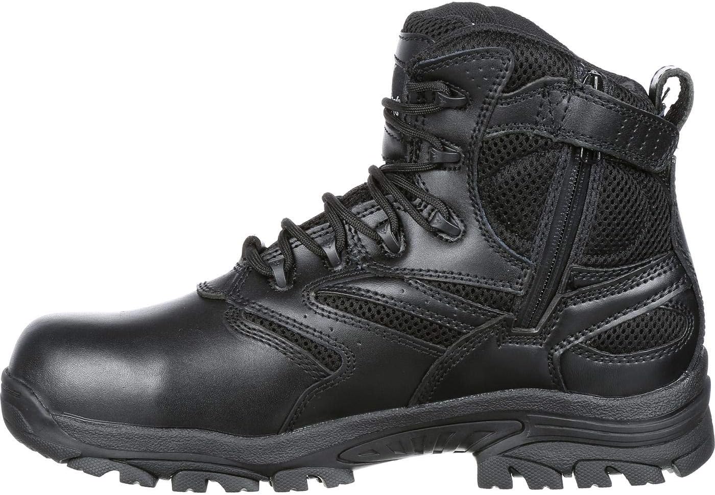 Thorogood Deuce 6” Waterproof Side-Zip Black Tactical Boots for Men and Women with Composite Safety Toe, Full-Grain Leather, and Slip-Resistant Outsole; BBP & EH Rated - Image 6