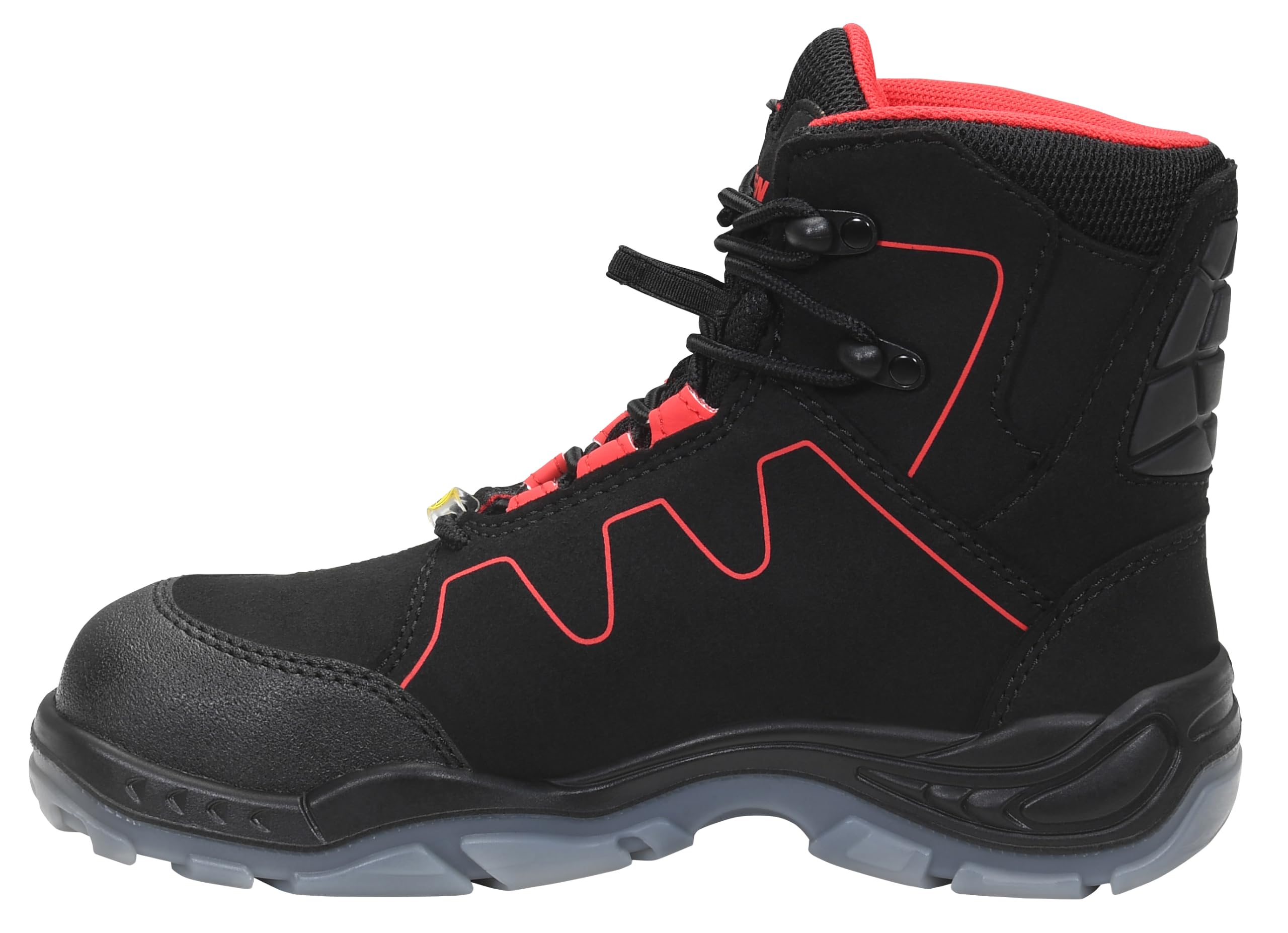 ELTEN GRANT Red XW Mid ESD S2 | Sicherheitsschuhe für Damen & Herren, Stahlkappe, extra weite Passform, leicht, atmungsaktiv