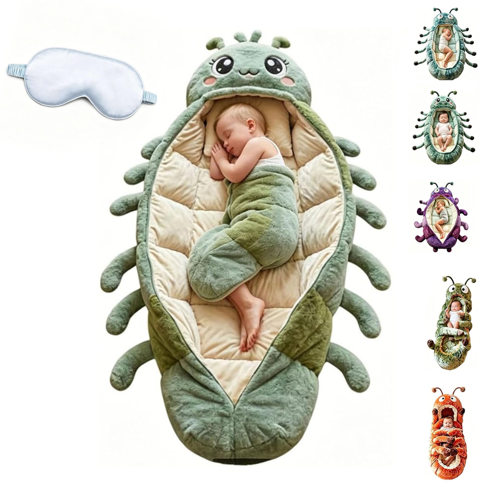 2026 New Catapillar Sleeping Bag, Hugging Caterpillar Sleeping Bags, Plush Cocoon Lounge Pod with Adjustable Pull Cord, Oversized Caterpillar Sleeping Bag for Home, Dorm, Travel Naps — view 11