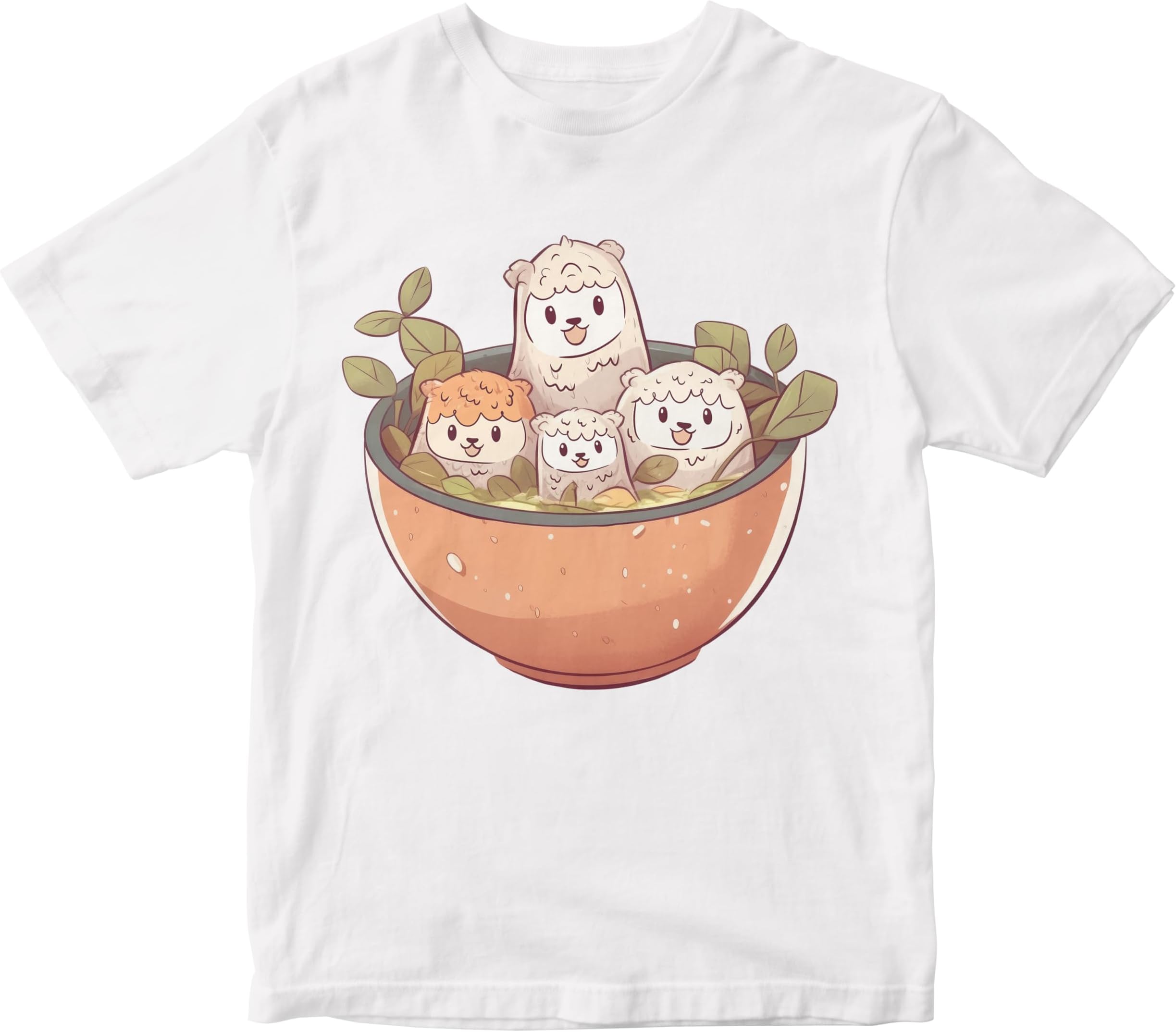 HeybrohKids T-Shirt Adorable Alpacas in A Bowl 100% Cotton Boy's Girl's Regular Fit Unisex T-Shirt