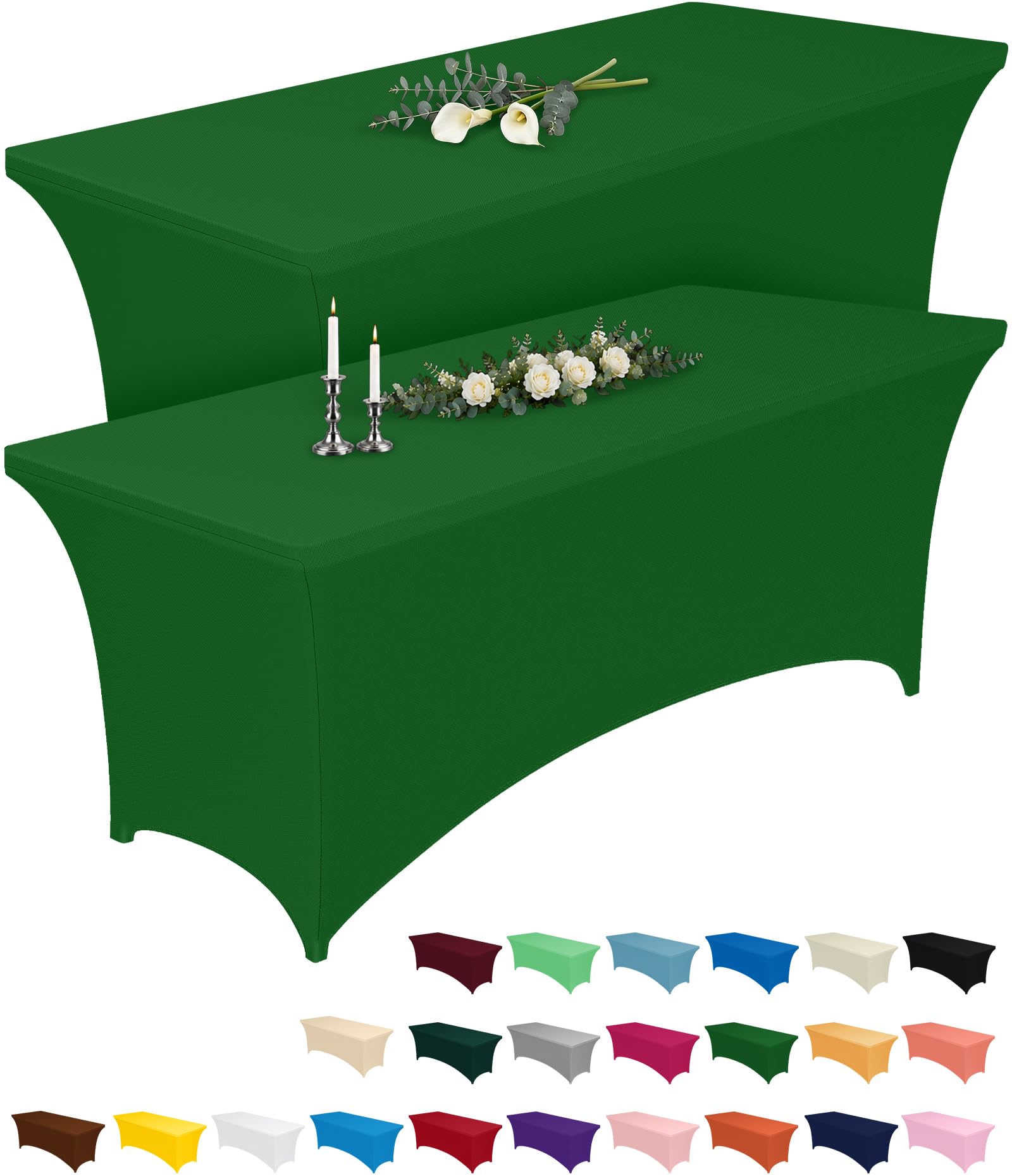 Black Spandex Tablecloths - 6ft Pack -24
