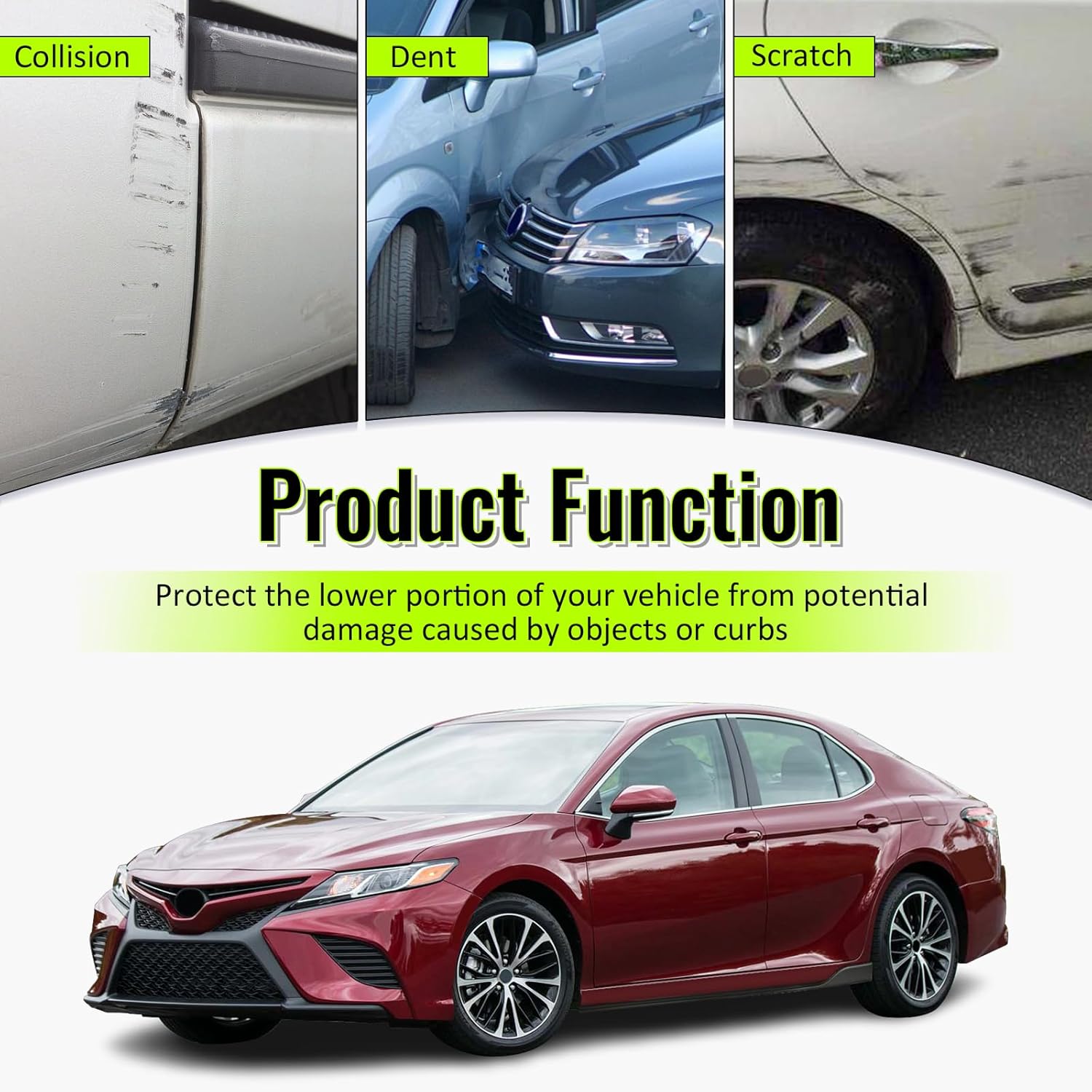 Universal Side Skirts, Compatible With Vehicles 78 x 3 Inch Carbon Texture Universal Style PP Polypropylene Side Extension Rocker Panel Spoiler for Most SUV, Sedan, Coupe, 2PC