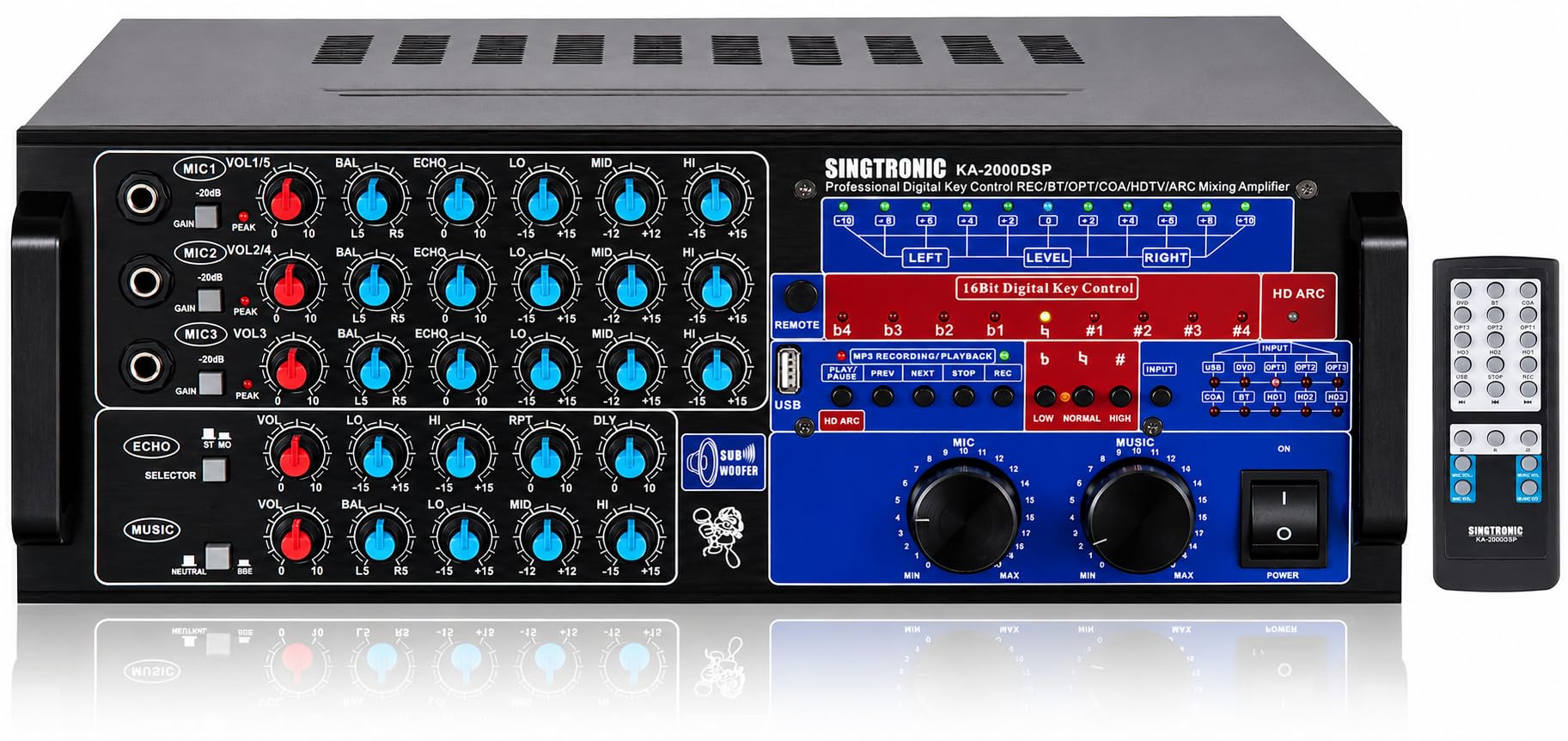 SINGTRONIC KA-2000DSP 3000W Professional Karaoke Mixing Amplifier | HDMI, Bluetooth, DSP…