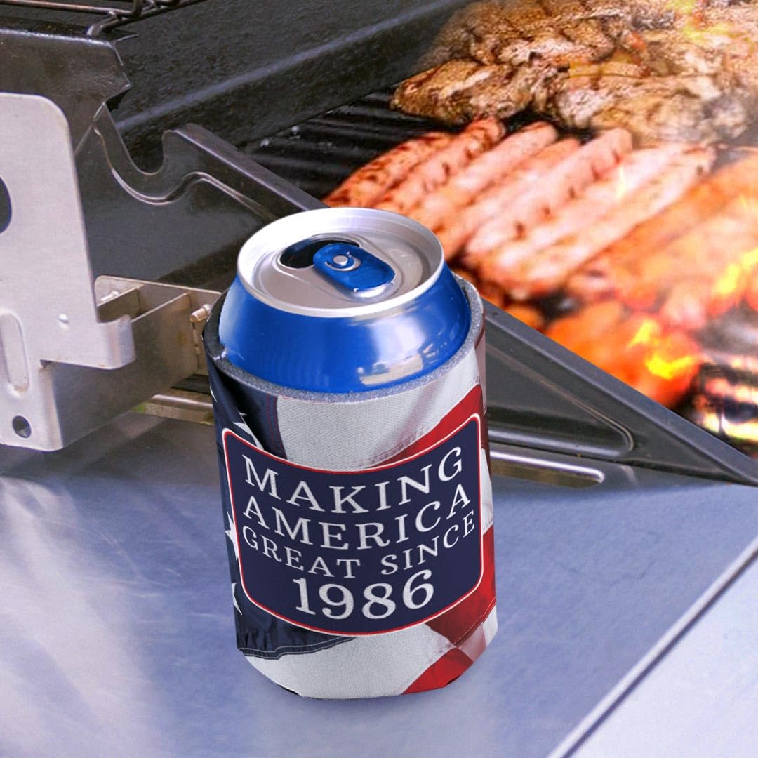 Prezenty urodzinowe na 40. urodziny 'Making America Great Since 1983' 40. urodziny żart prezenty na przyjęcie urodzinowe 2-pak Can Coolie Drink Coolies Coolies Flaga USA