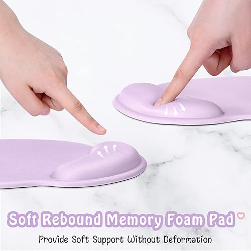 Miniatura 10 de Alfombrilla de mouse ergonómica con soporte para reposamuñecas, almohadillas de mouse de gel con base de poliuretano antideslizante, alfombrilla de