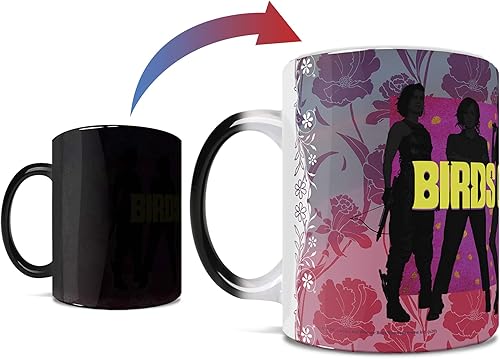 Morphing Mugs DC Comics  Birds of Prey  Harley Quinn  Black Canary  Una taza de cerámica sensible al calor que cambia de color de 11 onzas  Imagen