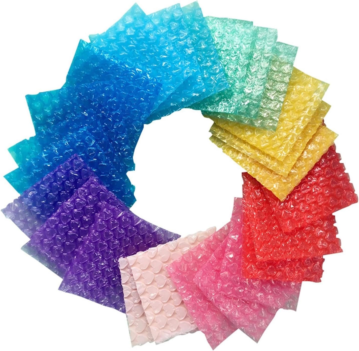 Generic Bubble mailers Bubble Wrap 10x10cm 50Pcs Color Plastic Bubble Bags Square Poly Bubble Envelope Gift Packaging Shockproof Mailing Bag Padded Envelope Bags Packaging(Yellow 10x10cm)