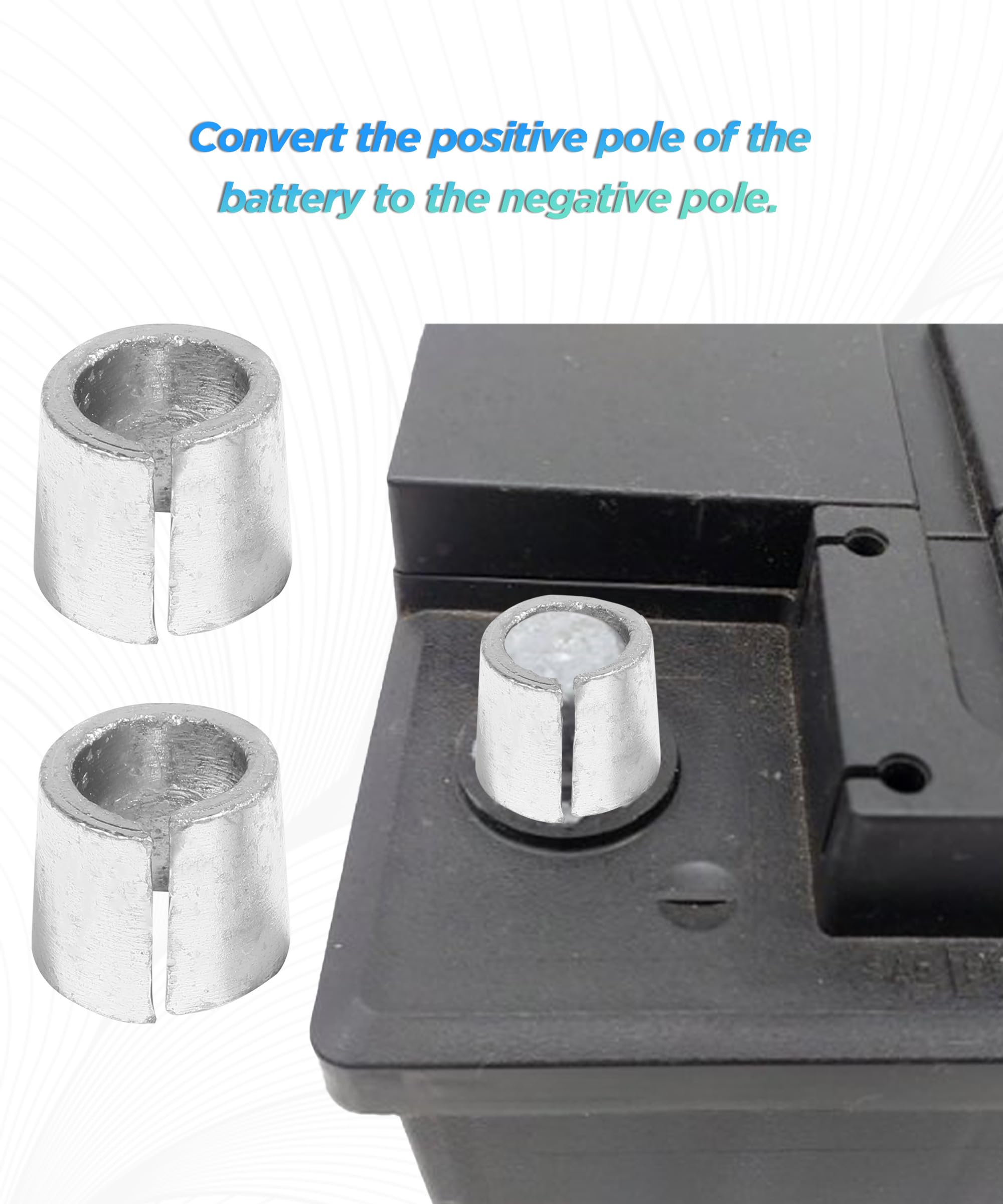 8PCS Adattatori per Terminali Del Convertitore Della Batteria Auto,Manicotti per Terminali della Batteria,Adattatori per Postazioni Anodiche,Adatto per Navi,Barche,Veicoli e Altro Ancora