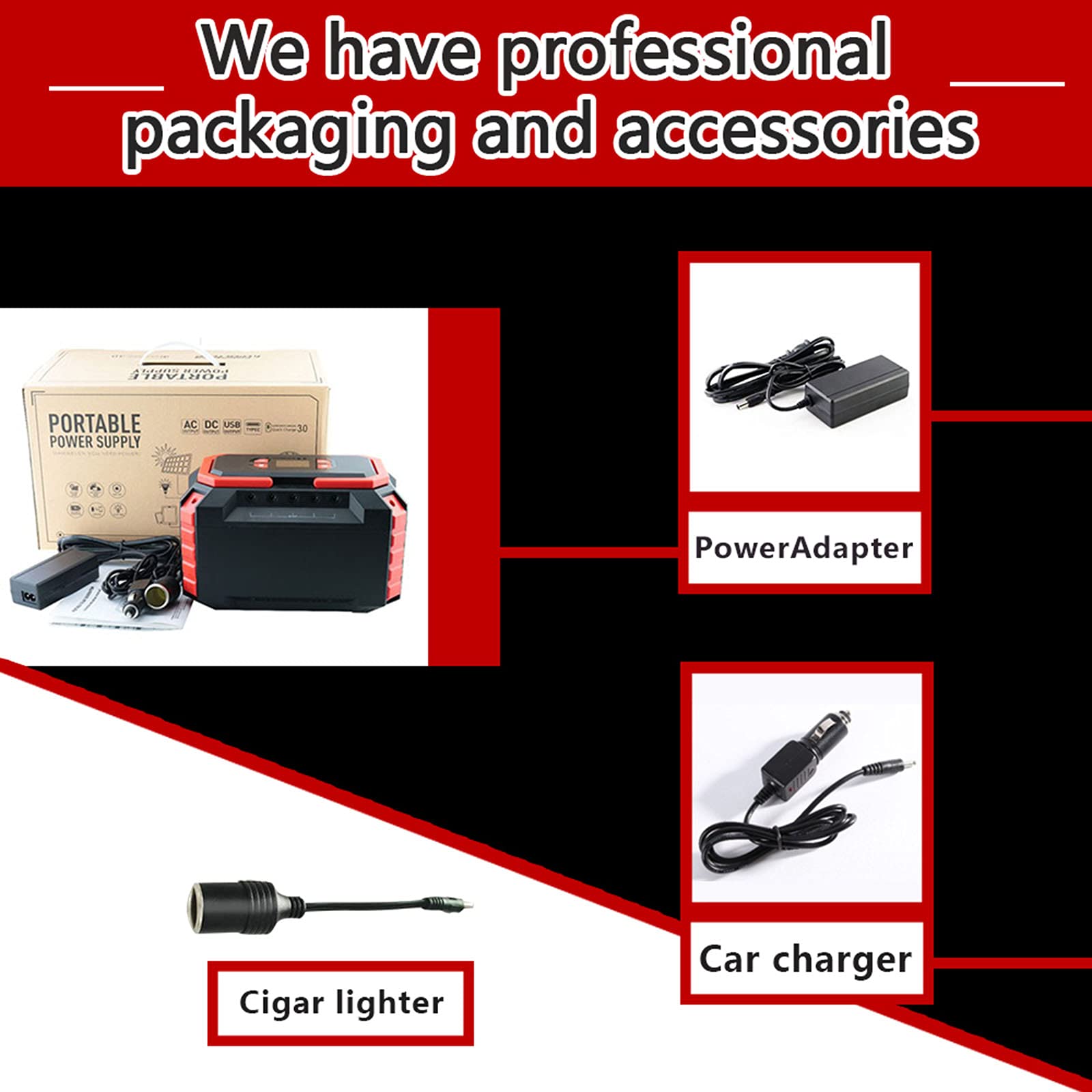TIM-LI Estación de energía portátil 200W 60000mAh, batería de Litio CPAP con luz DC/USB/AC/SOS para emergencias de RV para Acampar al Aire Libre