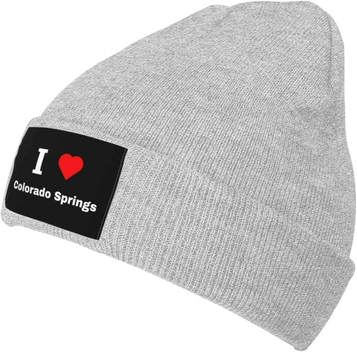 I Love Colorado Springs Beanie Hat for Men Women Winter Warm Knit Cuffed Skull Cap