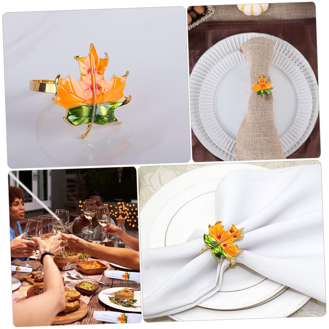 TOPBATHY 12stücke Festival Serviettenringe Dekorative Tischaccessoires Für Thanksgiving Und Feiern Hochwertige Serviettenhalter Mit Blattdesign Für Festliche Anlässe