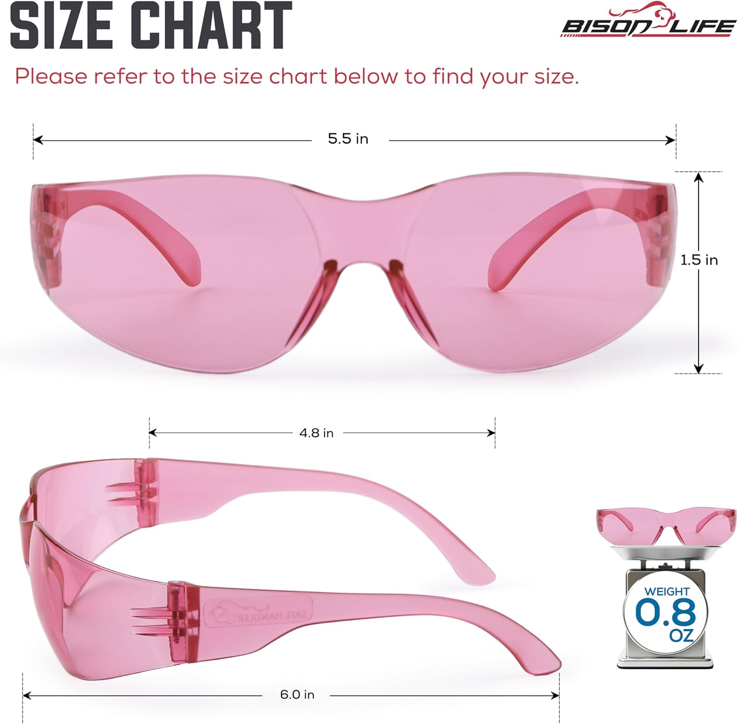 SAFE HANDLER Hyline Anti-Fog Color Safety Glasses Variety, Impact Resistant, Polycarbonate, Anti-Scratch