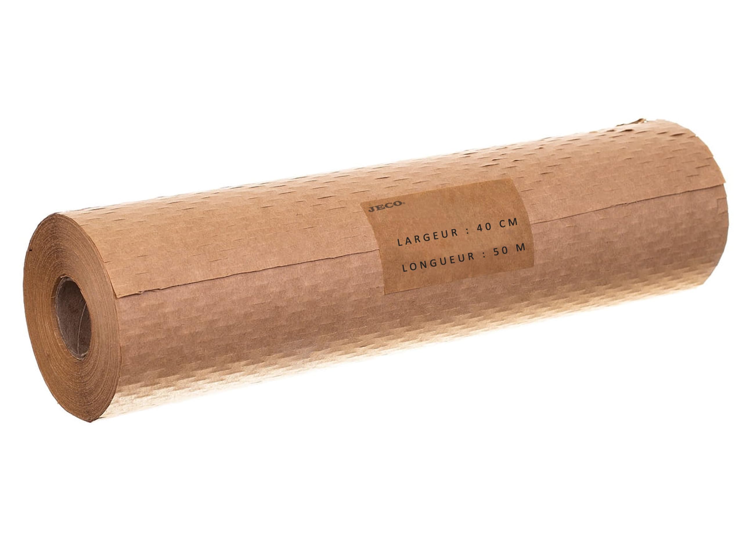 Jeco - Lot de 2 rouleaux de papier kraft en nid d’abeille 40cm x 50m Emballage écologique pour protection, rembourrage, emballage cadeaux, déménagement, remplace le film bulles