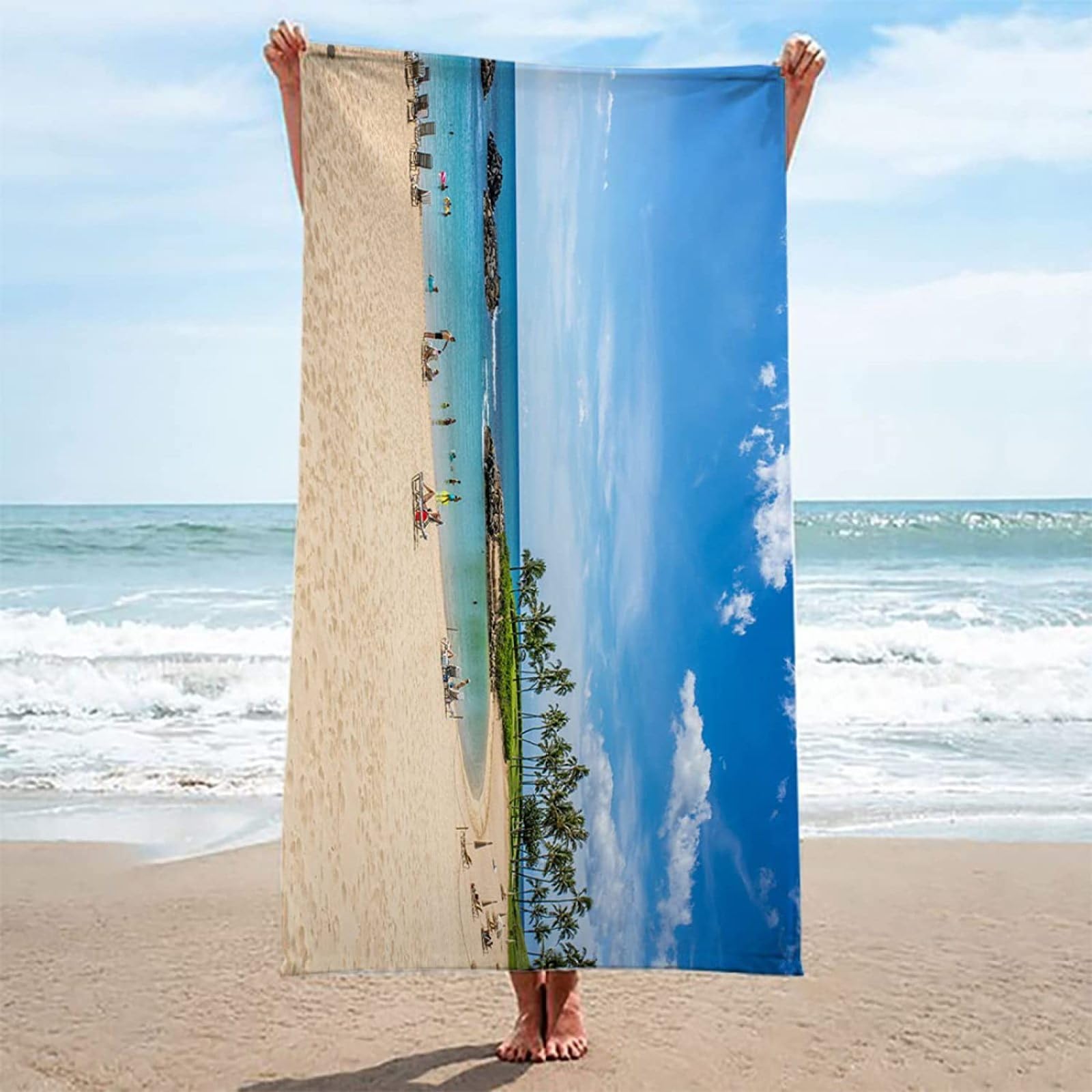 Telo Mare In Microfibra 180x90 Cm - Asciugatura Rapida, Antisabbia, Leggero Per Spiaggia, Yoga E Nuoto - Foto 5