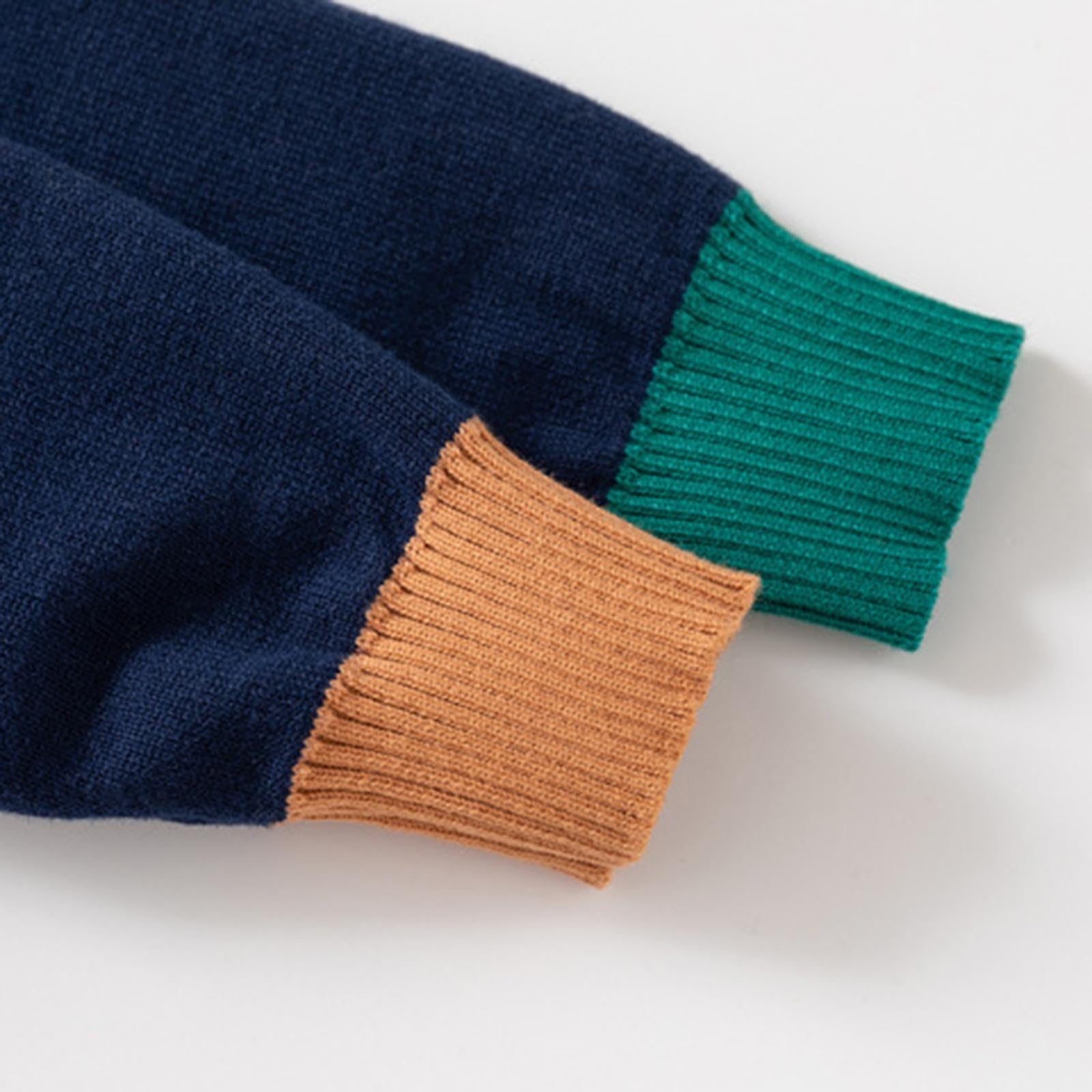 Petit t-shirt pour bébé - Pull en tricot Ctton Carton - Sweatshirt Top Garçon, Marine, 3-4 ans