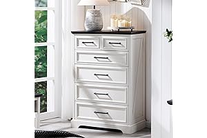 Luminous White Dresser: A Tall Haven for Bedroom and Beyond