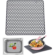 LONGFITE Large Sink Mat Dish Drying Mat Multipurpose Silicone Kitchen Draining Trivet Pad Protector Heatproof and Antiskid