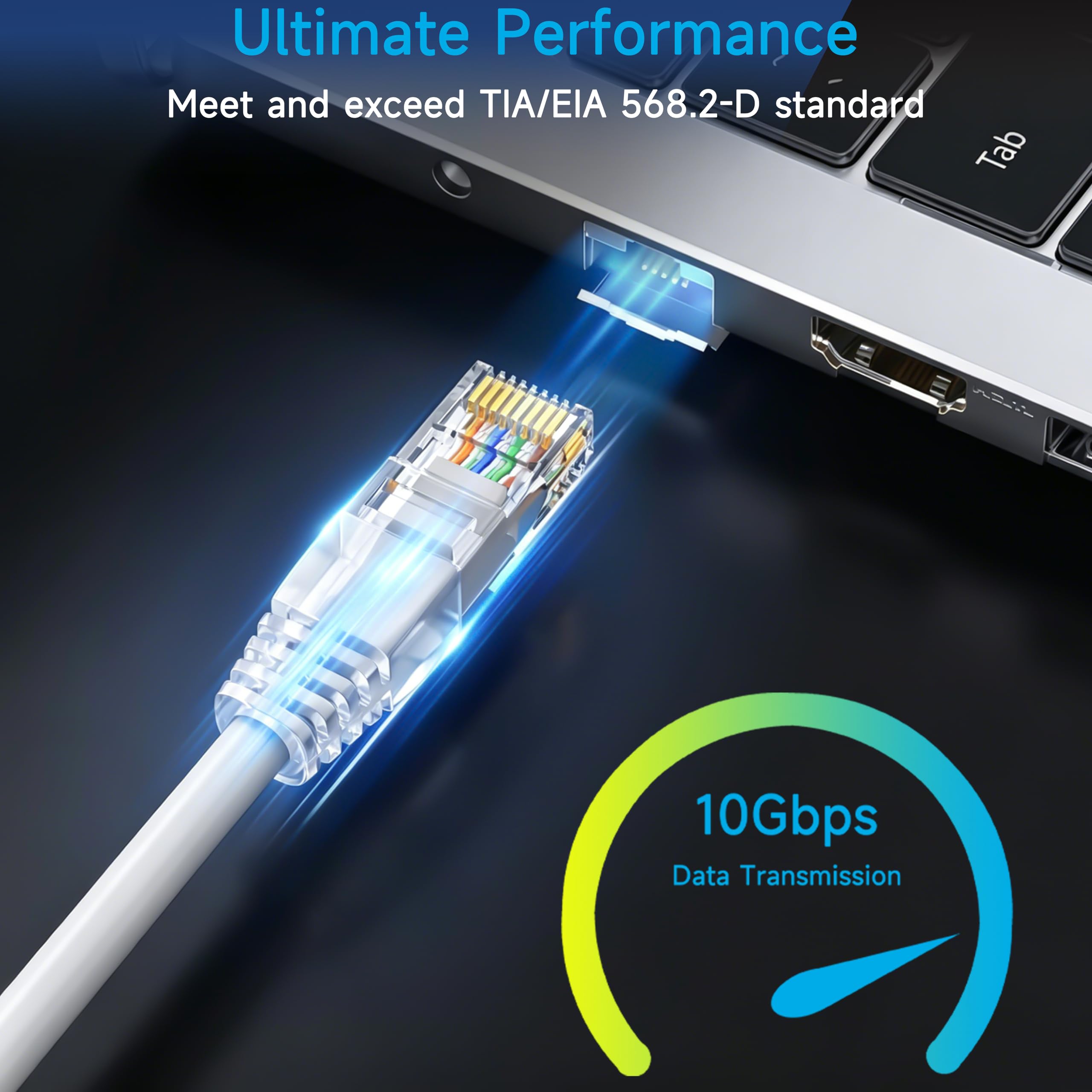 Cable de conexión Ethernet Cat6 de 1 pie (paquete de 10), cable de conexión Cat6 para centros de datos, cable de conexión Cat 6 10G, cables de conexión de red para red doméstica y empresarial