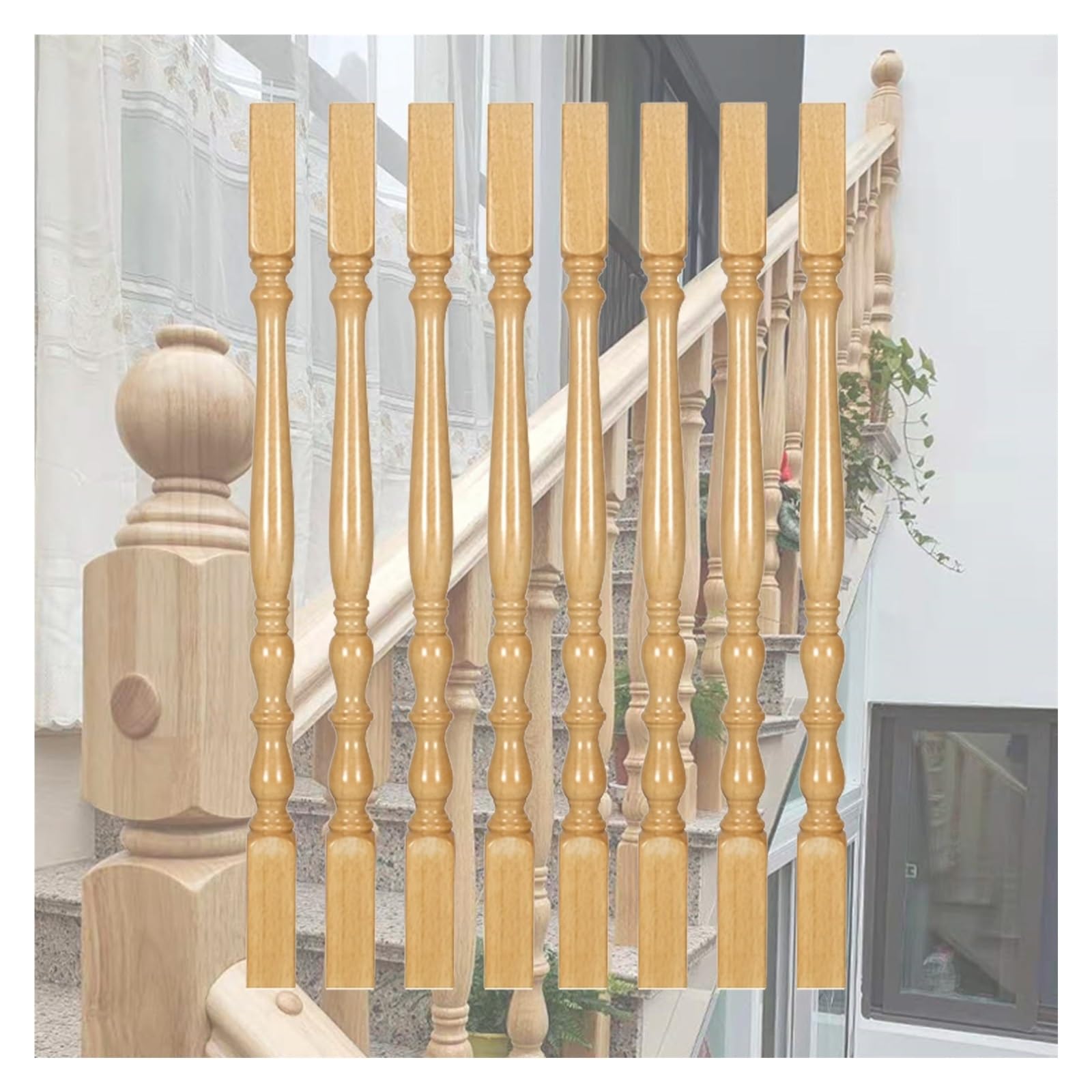 Altezze 95-150 Cm Ringhiera Scale Moderne In Ferro Con Corrimano In Legno - Balaustre Quadrate Per Interni Ed Esterni - Montaggio A Pavimento Corrimano Scale - Foto 13