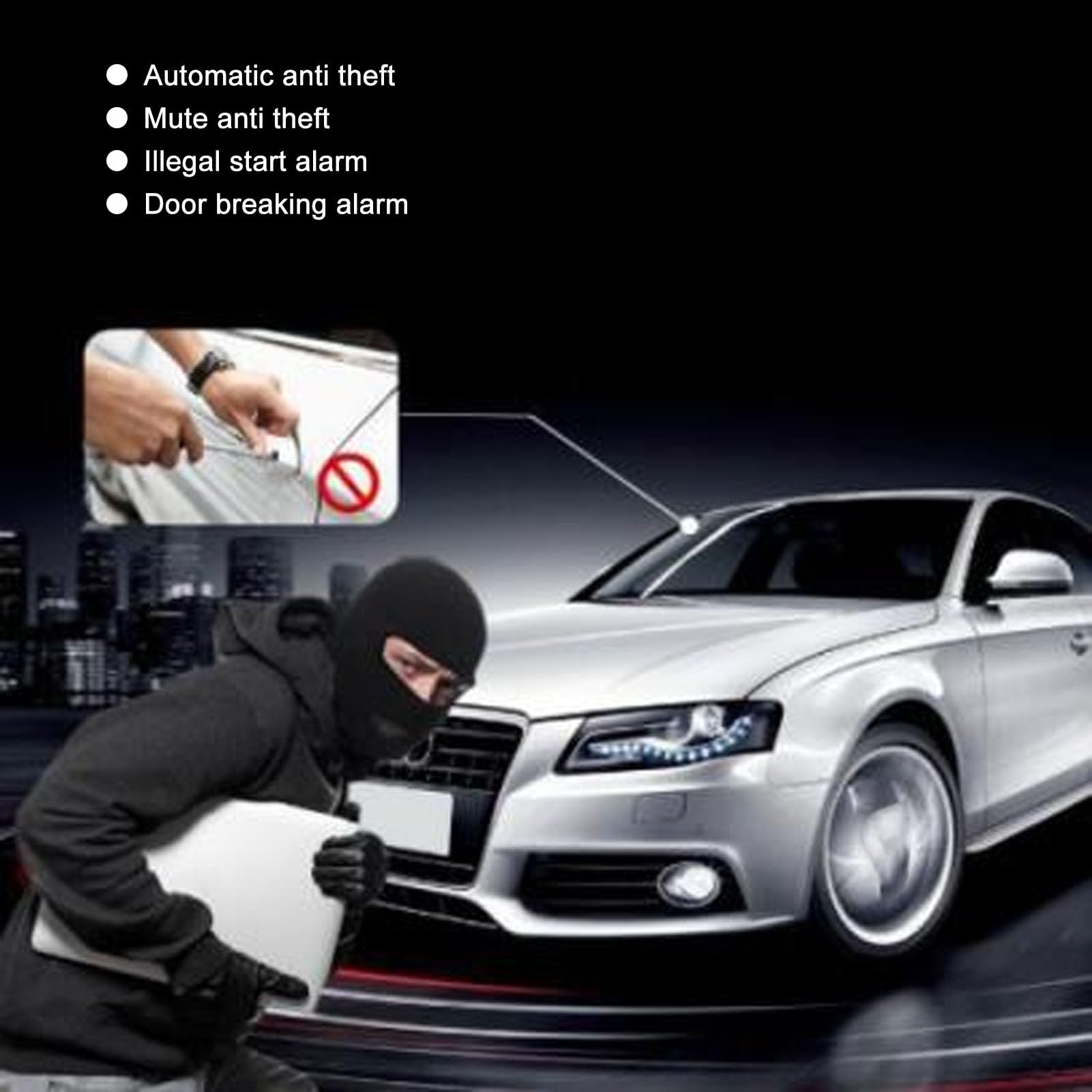 Alarma de Automóvil Automática de 12V Universal de 12V, de Seguridad para Vehículos de Automóvil Protección de Alarma Antihorada PKE, de Entrada sin Llave Pasivo para Vehículo