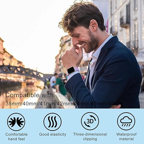 Miniatura 6 de Correa deportiva compatible con correas de Apple Watch de 1.496 in 1.575 in 1.614 in 1.654 in 1.732 in 1.772 in 1.811 in 1.929 in, correa de