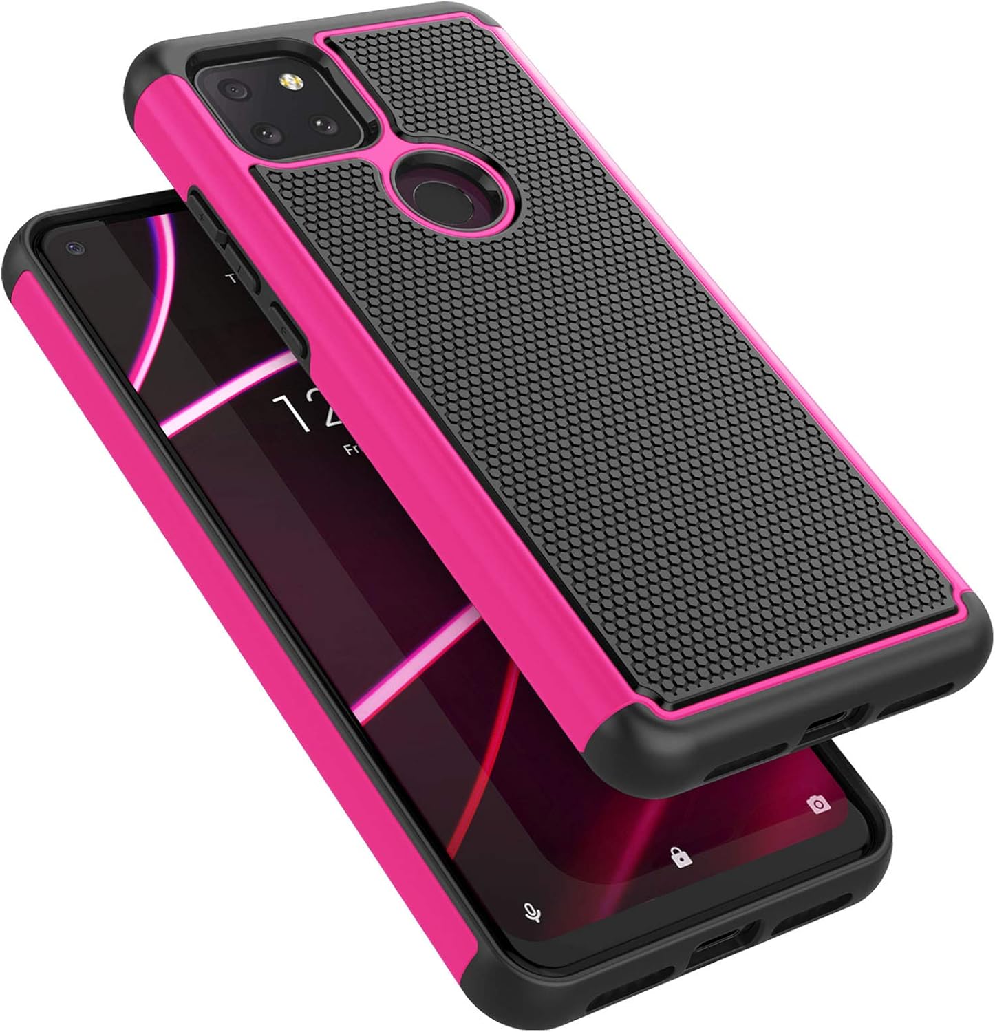 Tekcoo Case for T-Mobile Revvl 4 Plus/TCL Revvl 4+, [Tmajor] Shock Absorbing [Rose] Rubber Silicone & Plastic Scratch Resistant Bumper Grip Rugged Cute Sturdy Hard Phone Cases Cover