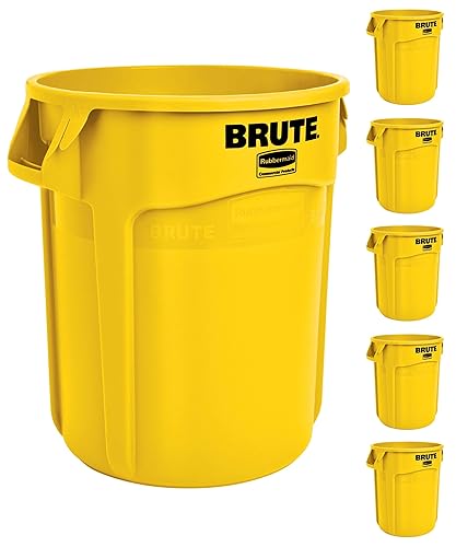 Miniatura 20 de Rubbermaid Commercial Products Fg264360 Brute - Bote de basura, redondo, resistente, 44-galones, color gris, Azul Blanco,Azul,Negro