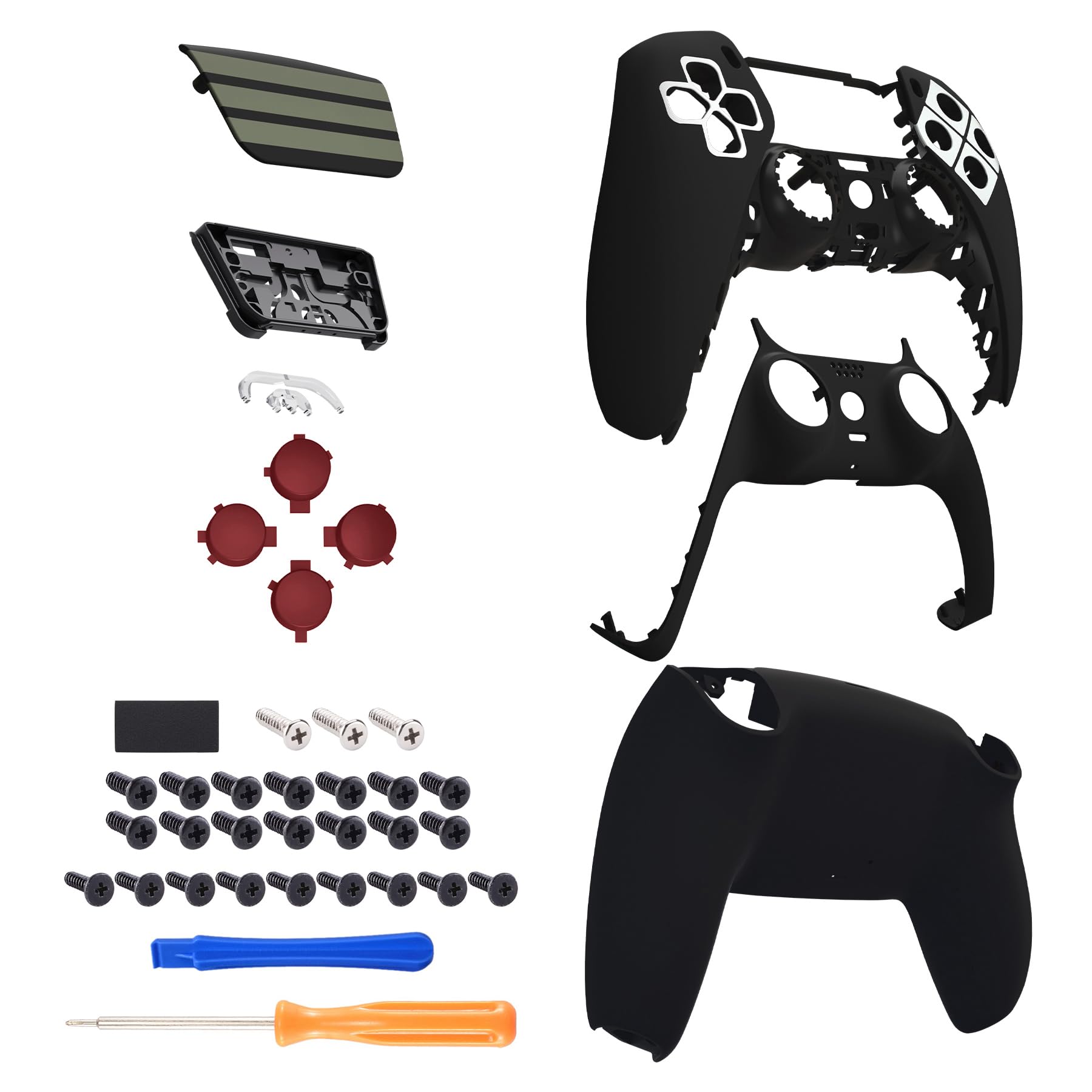 The Lord Of The Tools 4 Pezzi Cover Touchpad Per Controller PS5 Modello BDM-010 – Ricambio Plastica Nero