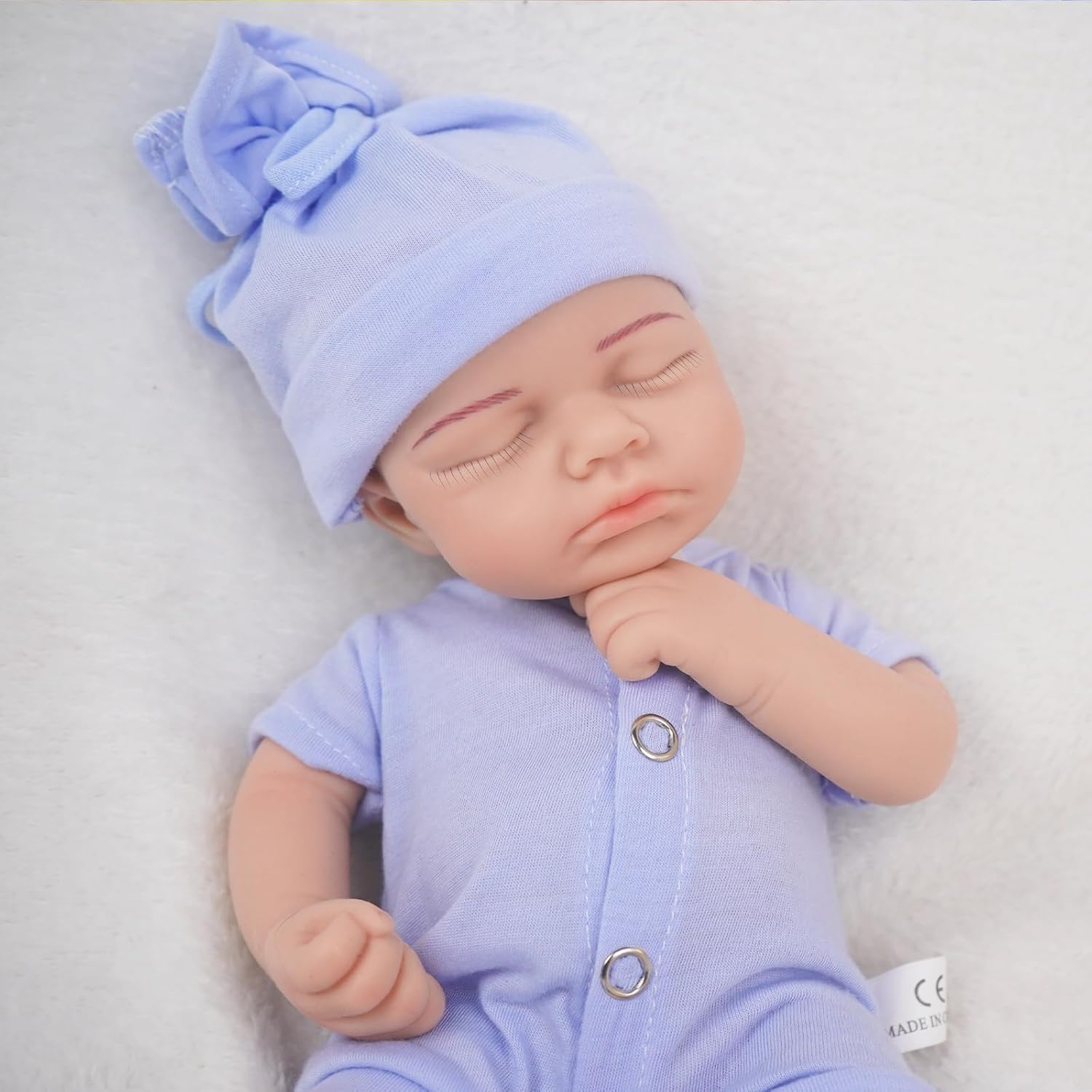 12 in Full Silicone Reborn Baby Dolls, 1:1 Lifelike Newborn Dolls Non Vinyl Realistic Reborn Toddler Dolls Boy Washable Sleeping Doll