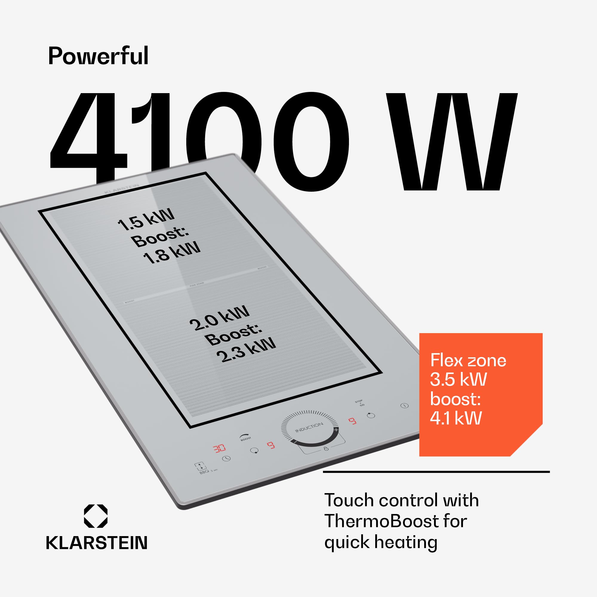 Klarstein Wpuszczana elektryczna płyta indukcyjna, podwójna płyta grzewcza, płyta indukcyjna z 2 palnikami, 3500 W x2 indukcyjne stoły kuchenne, sterowanie dotykowe, cyfrowy wyświetlacz i timer
