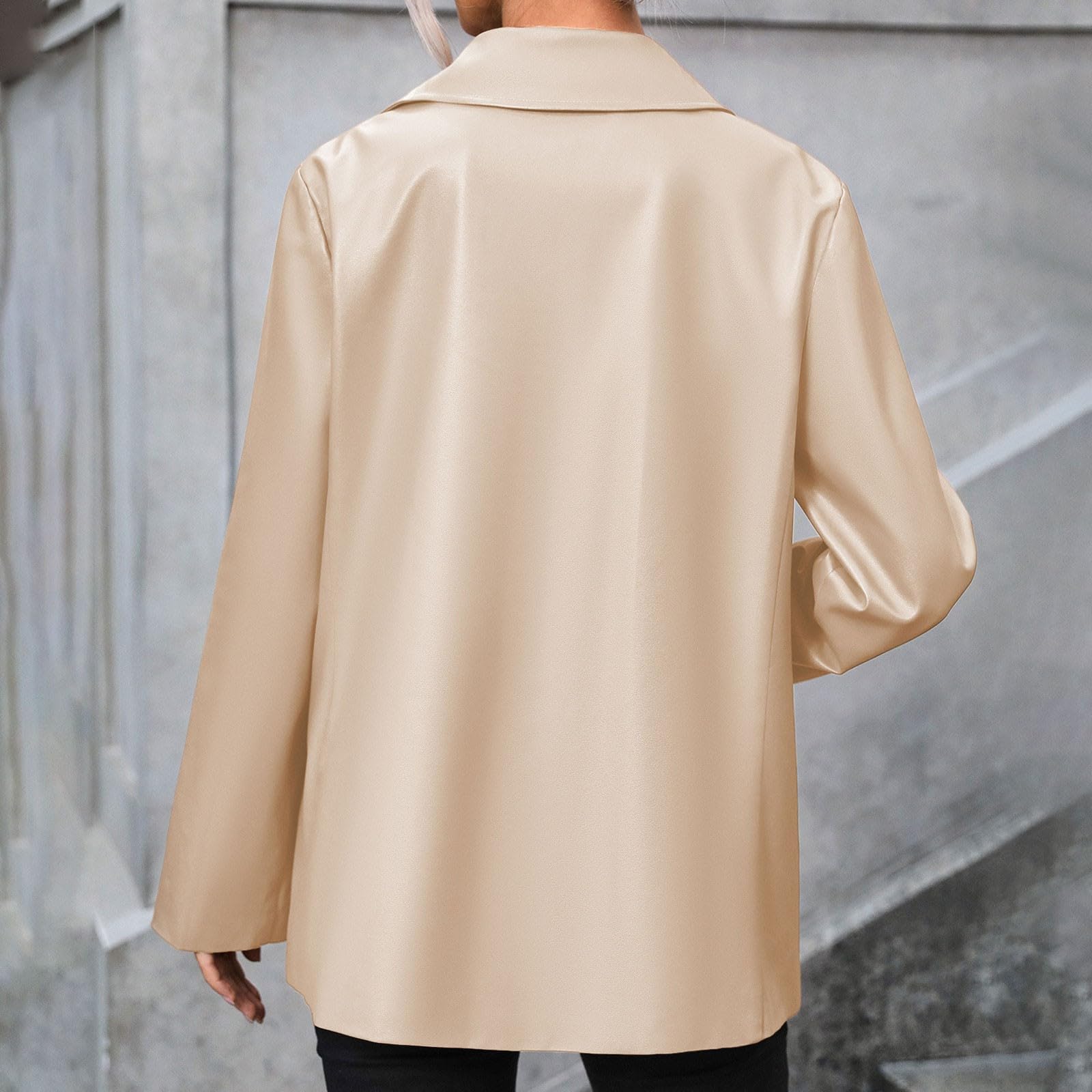 Giacca di Pelle Donna Giubbino Giubbotto Slim Giacche Lunga Corto Giubbotti Casuale Giacchetto Sottile Retro in Giubbini Oversize Giacchetta Moda Similpelle