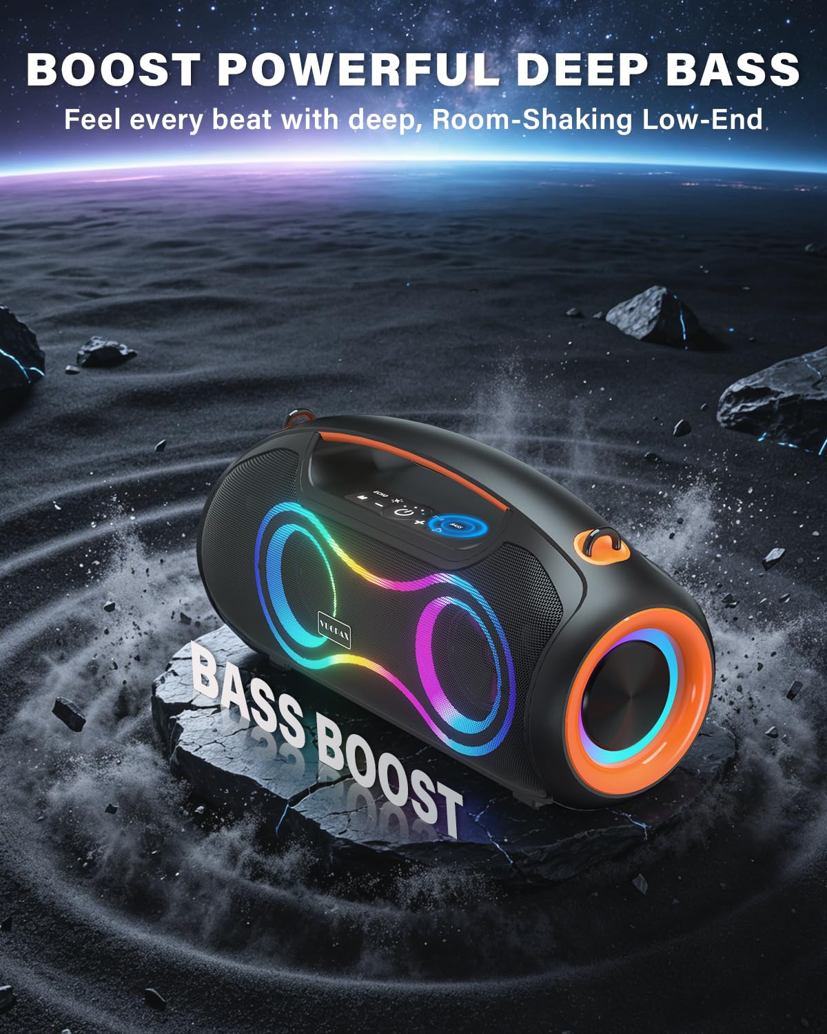 Cassa Bluetooth Potente Portatile (180W MAX),Altoparlante bluetooth Wireless configurazione 2*woofer 2*tweeter,Bluetooth 5.3,24H,IP65 Impermeabile,luci RGB,Bassi Profoni,DSP/ECHO/TF/USB