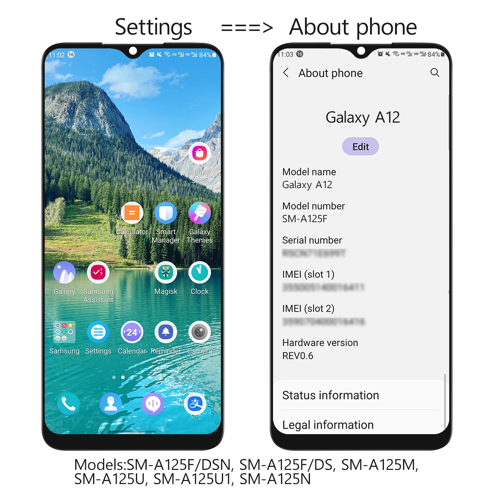 per Samsung Galaxy A12 SM-A125F A125M A125U A125 Schermo Completo Touch LCD Display di Ricambio con Pellicola di Protezione Schermo e Strumenti 6.5" Nero