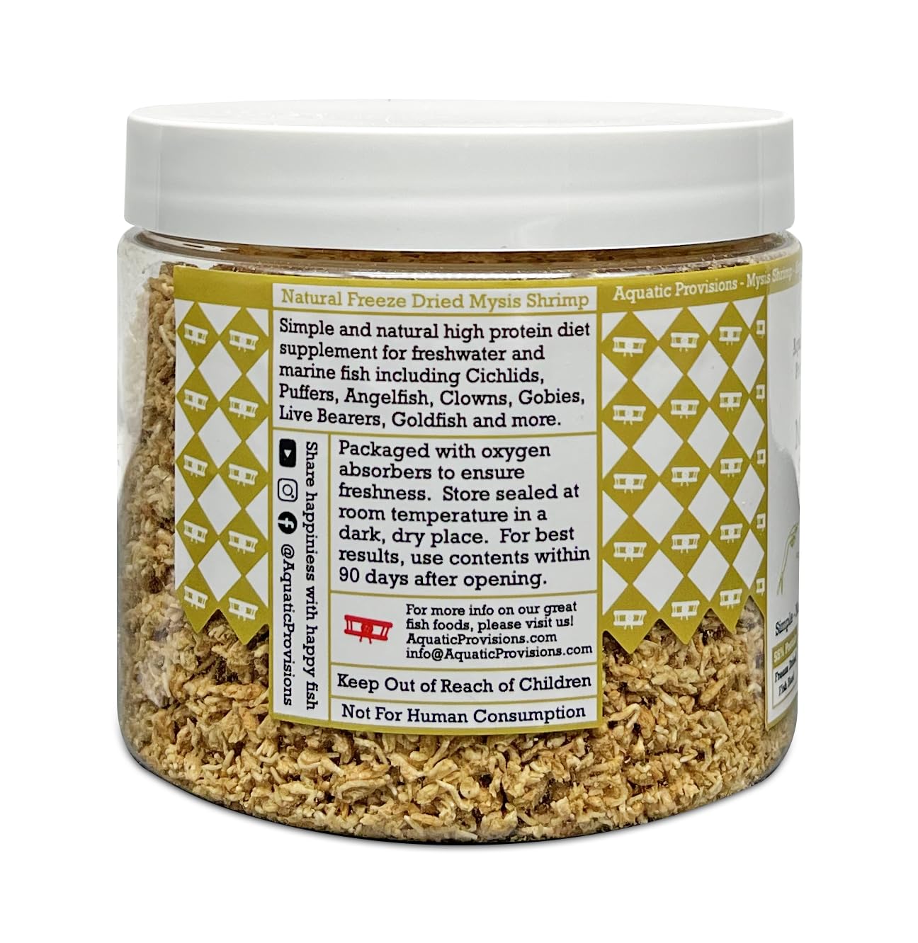 Mysis Fish Food 2.5 oz, Freeze Dried, for Freshwater and Marine Aquarium Fish