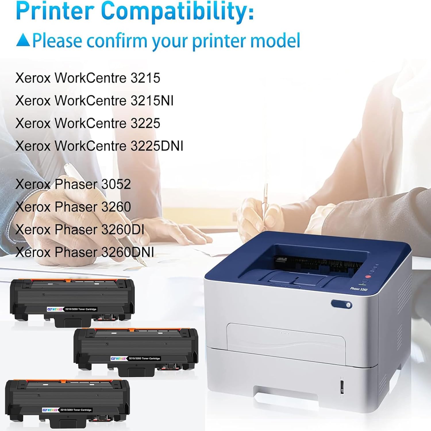 Compatible Toner Cartridge Replacement for Xerox 106R02777 Black Toner Cartridge to Use with Phaser 3260 3260DI 3260DNI 3052 WorkCentre 3215 3215NI 3225 3225DNI Printer (3-Black)