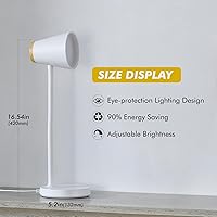 Vista 3 de Desk Lamp for College Dorm Room - Small LED Desk Lamp Touch Dimmable Reading Light for Home Office - Adjustable Flexible Gooseneck Table Lamp for