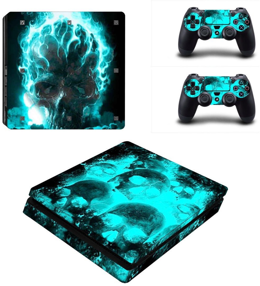 Elton Green Skull Theme 3M Skin Sticker Cover for PS4 Slim Console and Controllers [video game] (B06XJJ2DFB) Amazon Price History, Amazon Price Tracker