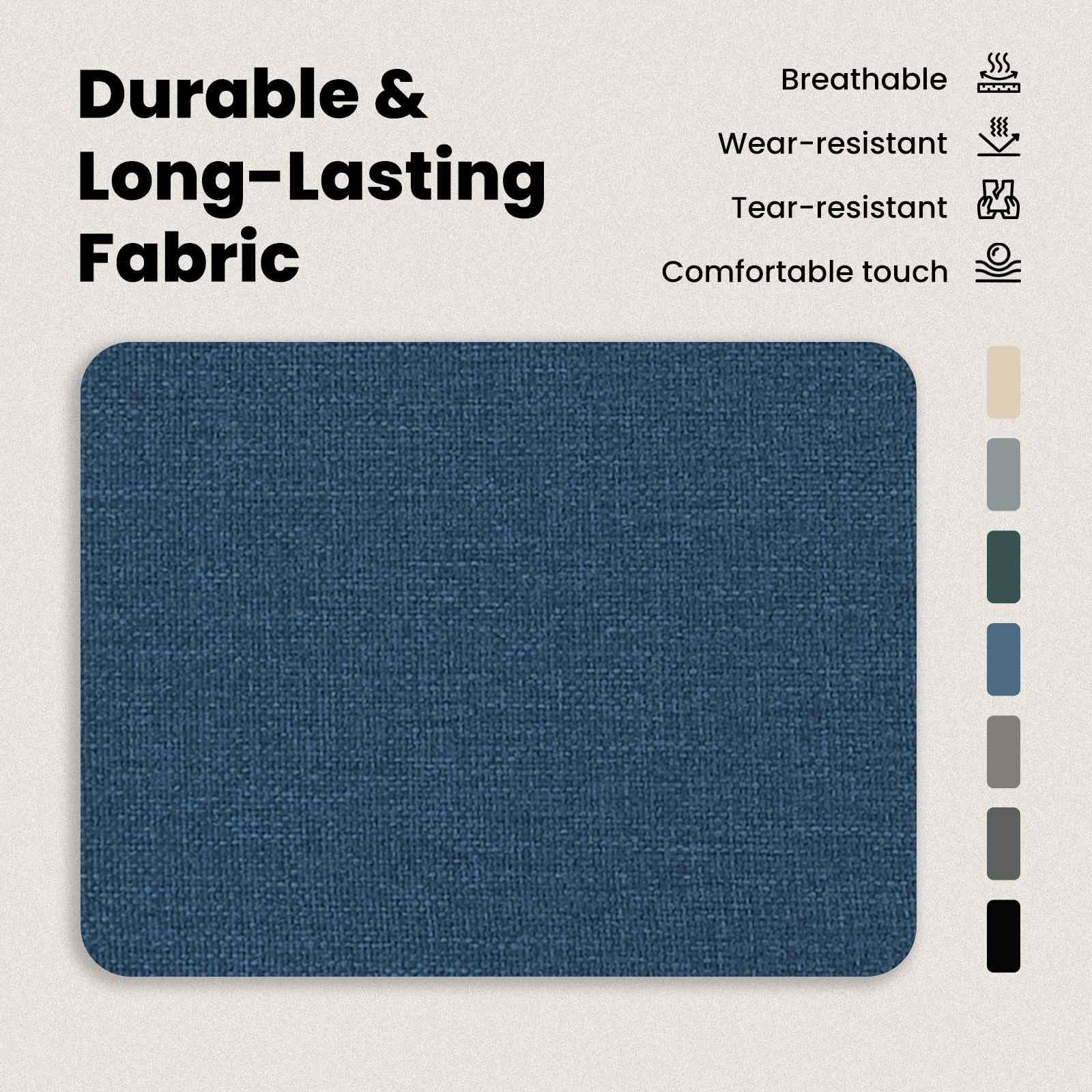 vidaXL Divano Blu 201 x 80 x 85 cm Tessuto, Divano Moderno, Design Rettangolare, Tessuto Imbottito, Struttura Metallica, Seduta ergonomica, Arredamento Minimalista