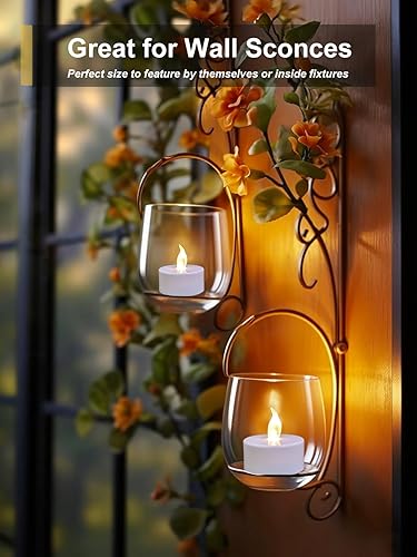 Miniatura 2 de Paquete de 24 velas de té con pilas, realistas y brillantes, que duran 200 horas más que funcionan con pilas, sin llama, velas LED para vacaciones,