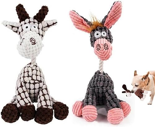 Miniatura 9 de Juguete chirriante de peluche divertido para perro, juguete chirriante de felpa para perros, juguetes duraderos para masticadores agresivos,