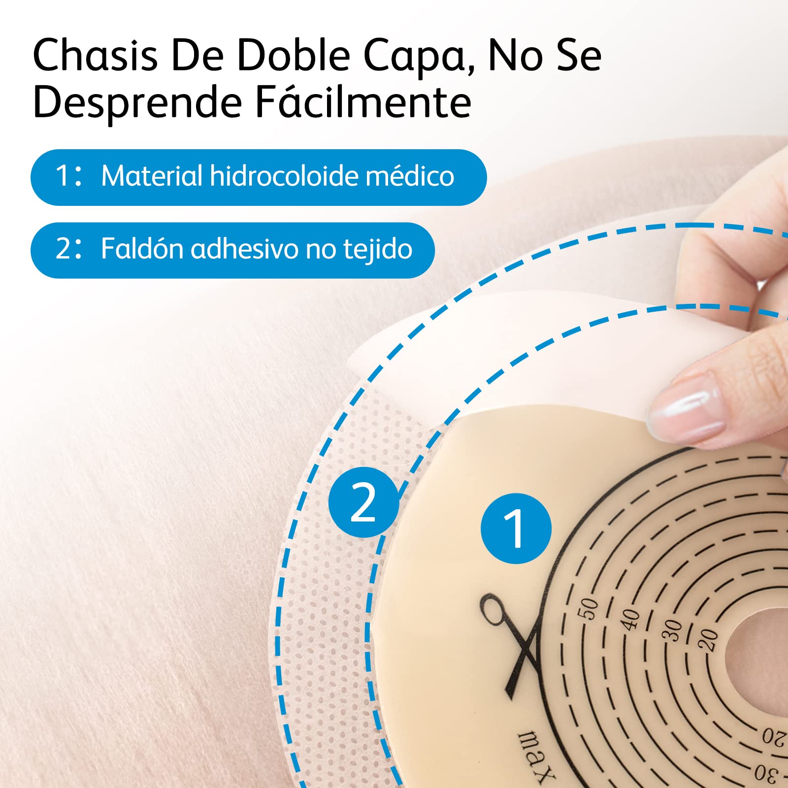 20 Bolsas De Estoma, Bolsas De Drenaje Para Colostomía, Bolsa de Ostomía Drenable Para El Cuidado Del Estoma, Resistente a Los Olores Y Menos Propenso a Las Fugas, Se Puede Cortar a 15-60 Mm