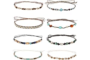 8PCS Cowboy Hat Bands Ethnic Western Hat Bands for Cowboy Hats Beaded Hat Bands