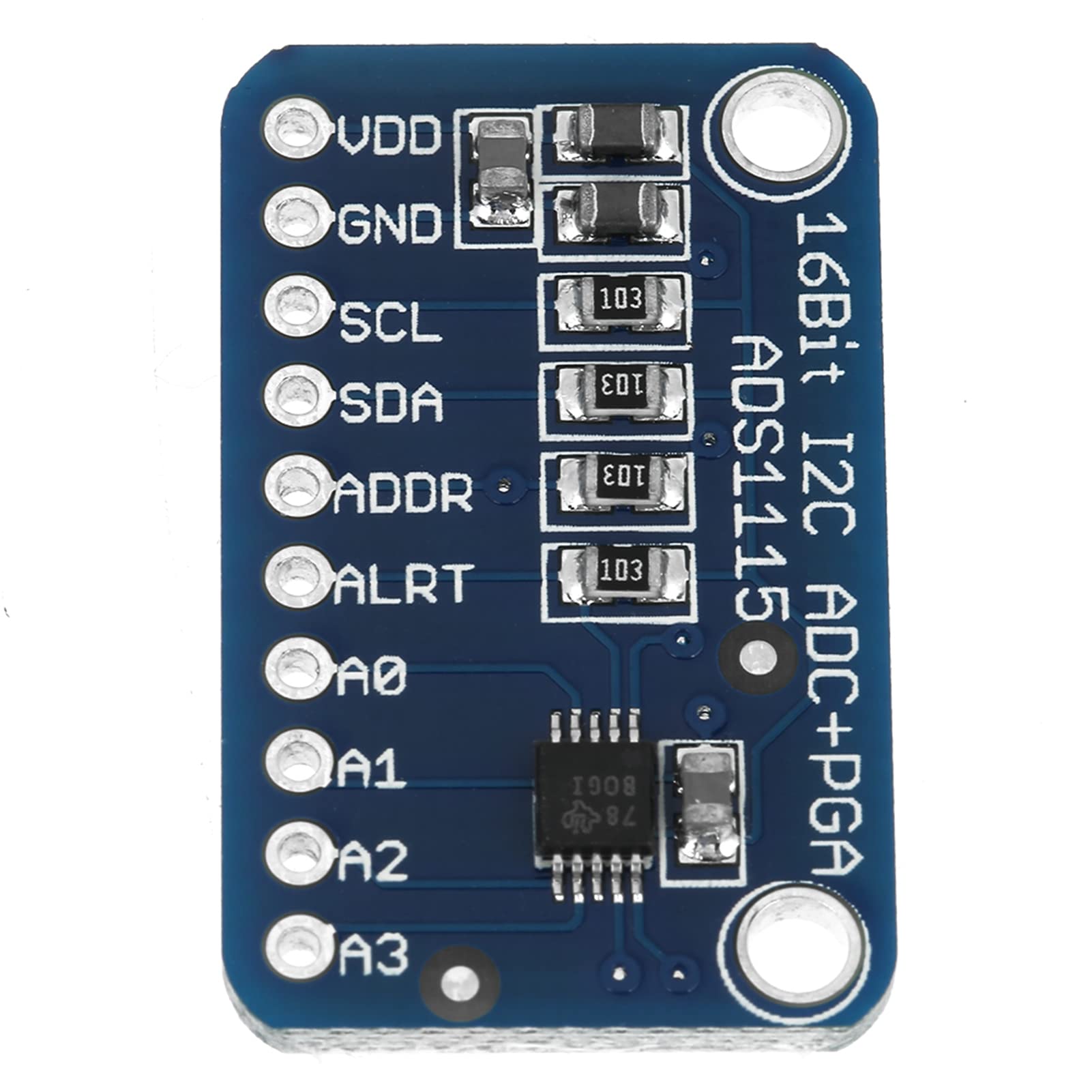 16 Bit I2C ADC Development Board Analog to Digital Converter with Programmable Gain 860SPS for Microcontrollers Electronics Projects