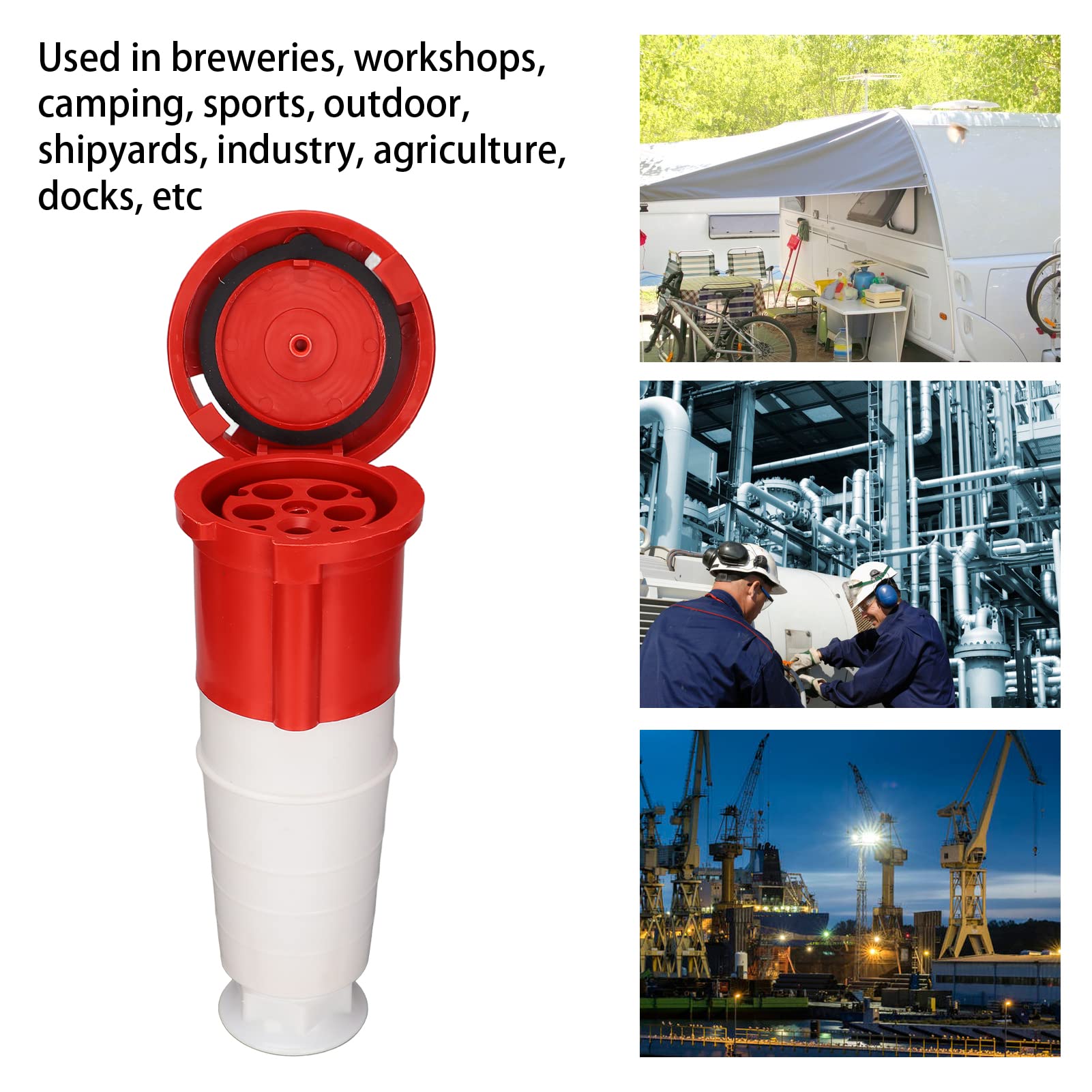 Zócalo Industrial de 5 Pines, TYP-235 (hembra) 63a IP67 Conector Compacto a Prueba de Agua Enchufe de Aviación, para Cervecerías, Talleres, Campamentos, Exteriores, Astilleros, Industria, 220-415V