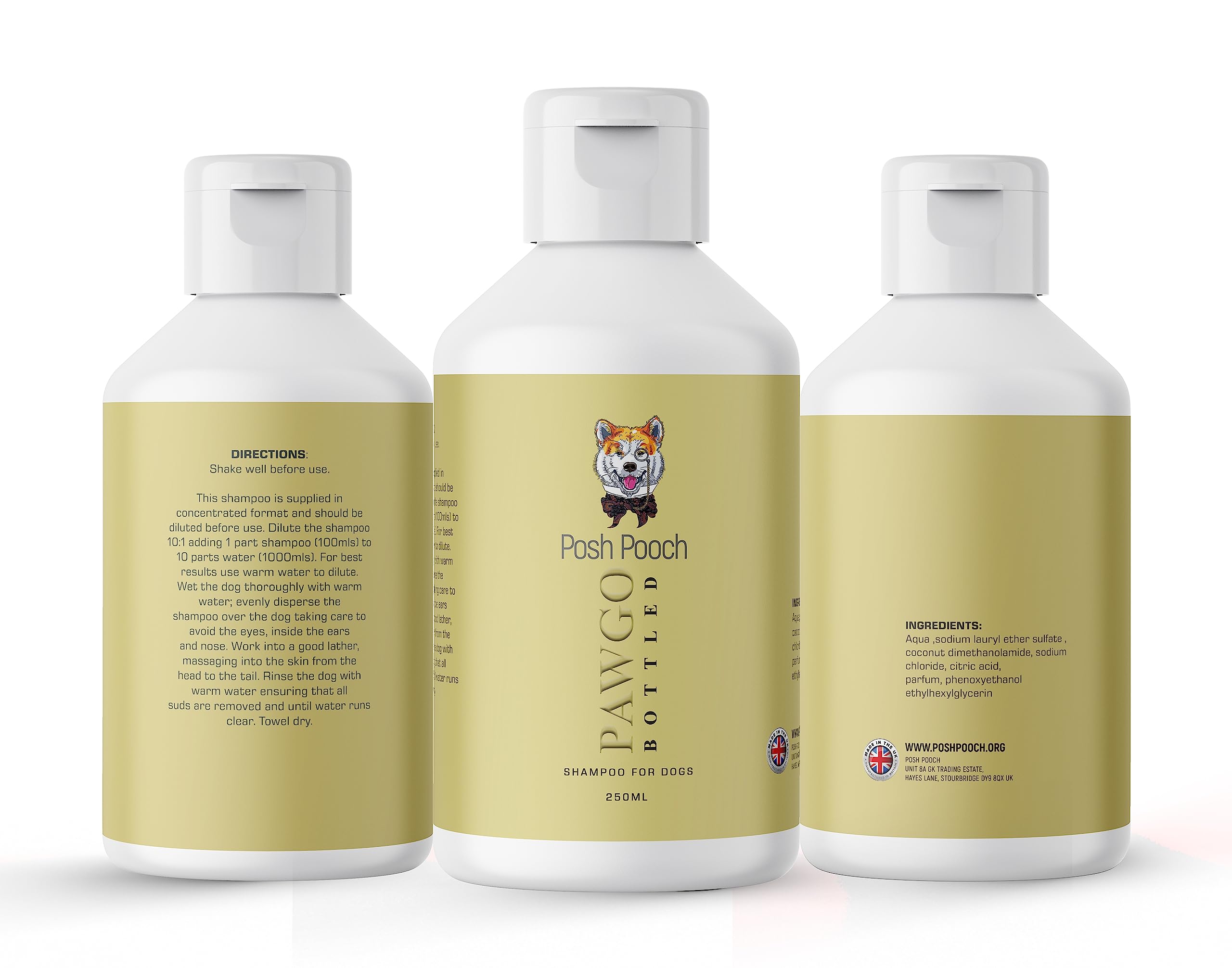 Posh Pooch Designer Shampoo for Dogs - Luxury Fragranced, Long Lasting, Silky Shiny, pH Balanced, 250ml