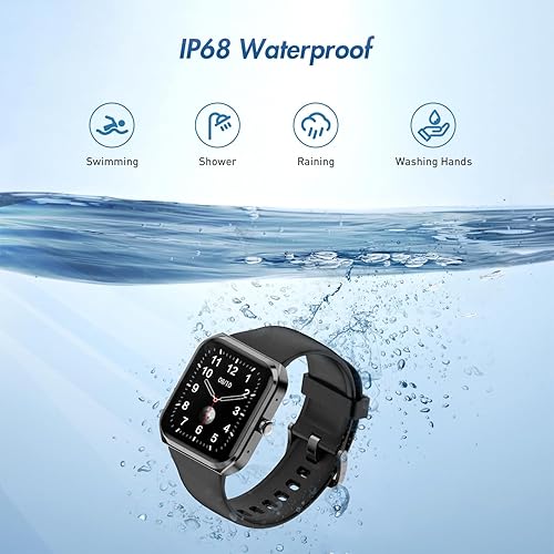 Miniatura 7 de MXQ Reloj inteligente de fitness para mujeres y hombres, Android iOS iPhone, pantalla grande de 1.91 pulgadas, carcasa de aluminio negro con correa