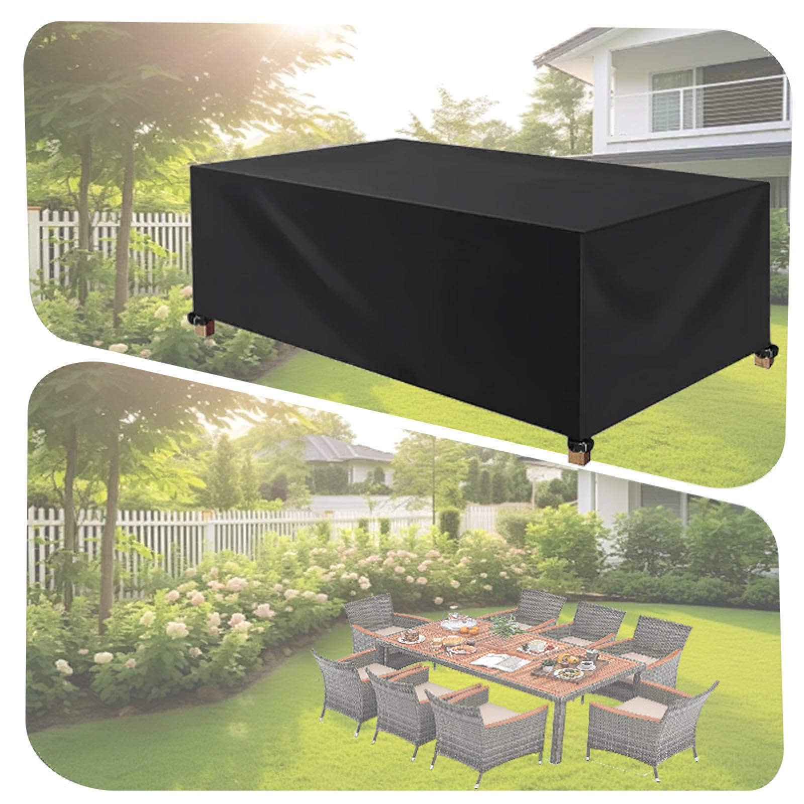 Abdeckung Für Gartenmöbel 265x205x125cm/LxWxH Abdeckplane Für Gartenmöbel,420d Oxford-Stoff Schutzhülle Wasserdicht Regenfest,Rechteckige Abdeckung