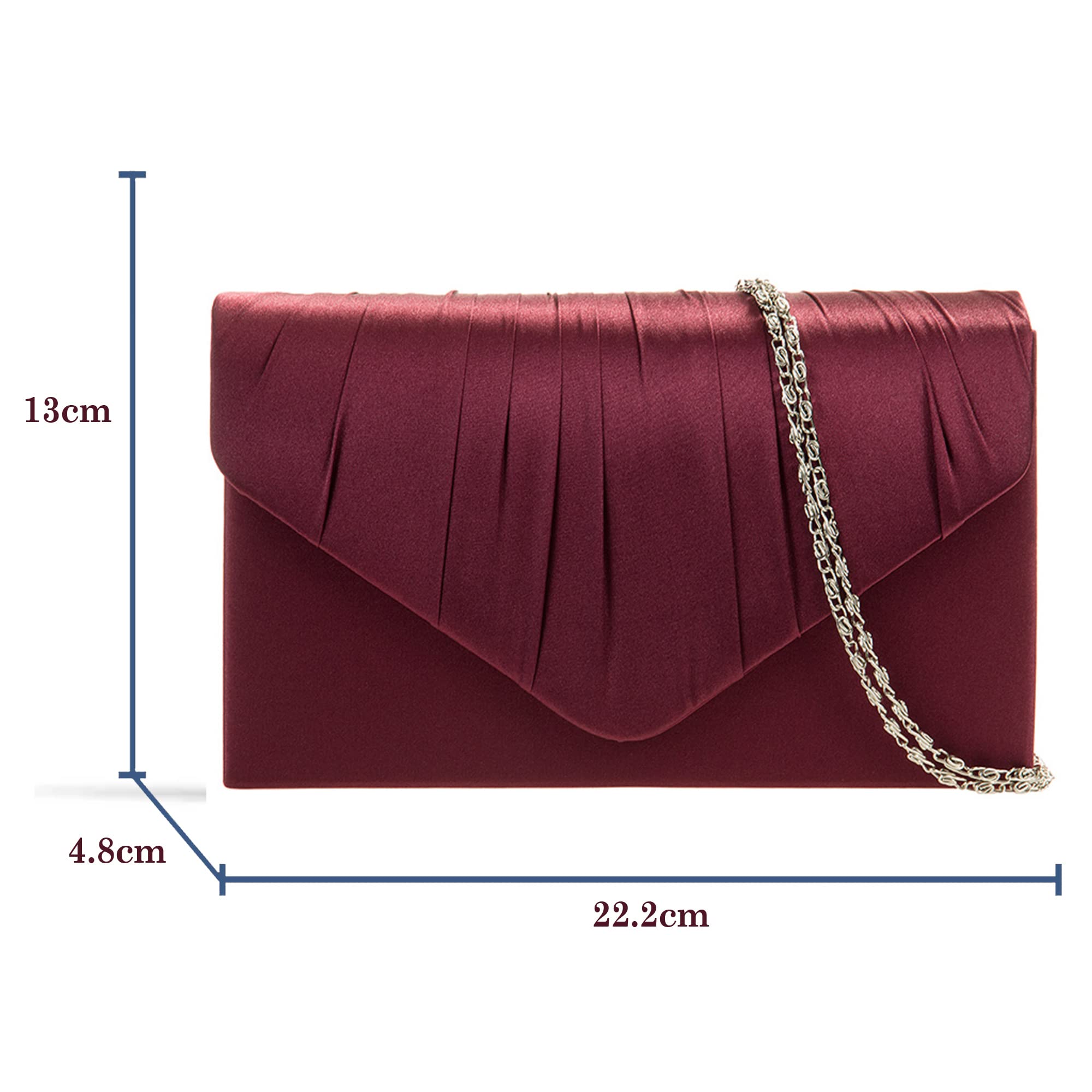 fi9® Pochette satinée pour femme Fête Bal Mariage Soirée
